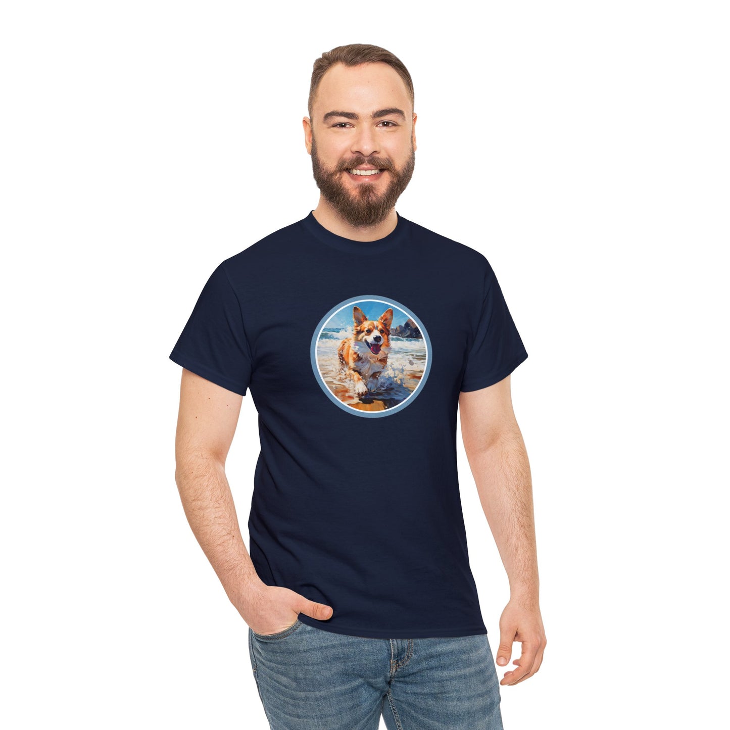 Coastal Corgi - Unisex Heavy Cotton Tee