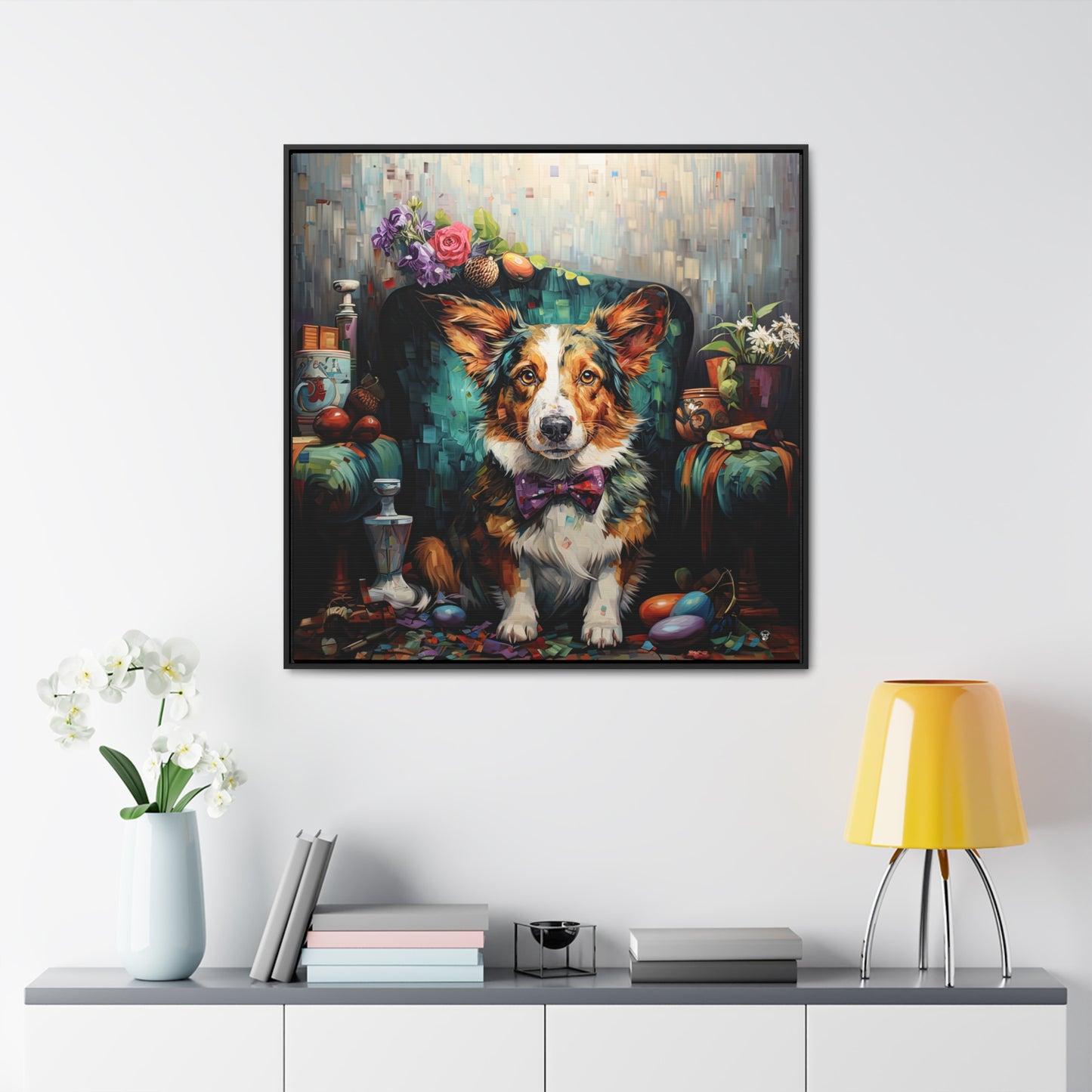 Formal Corgi - Framed on Canvas