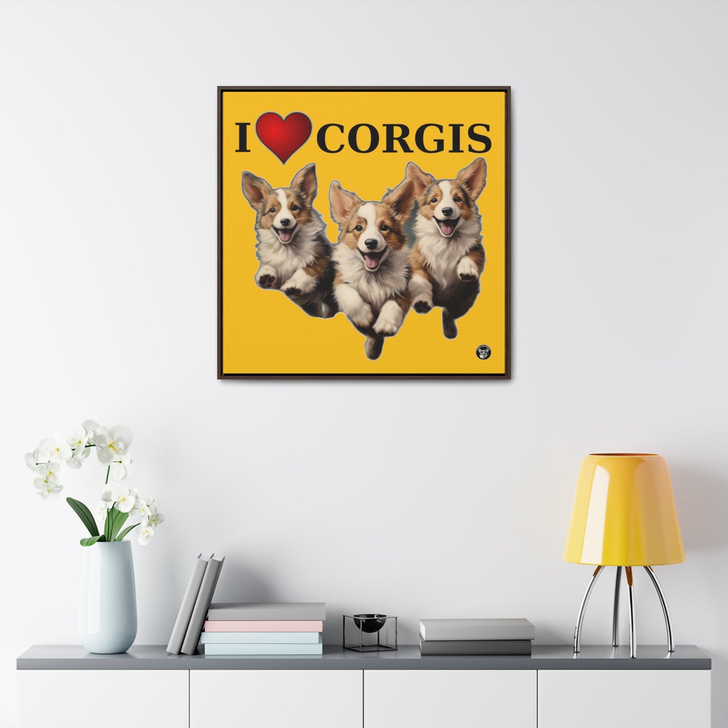 I Heart Corgis - Framed on Canvas