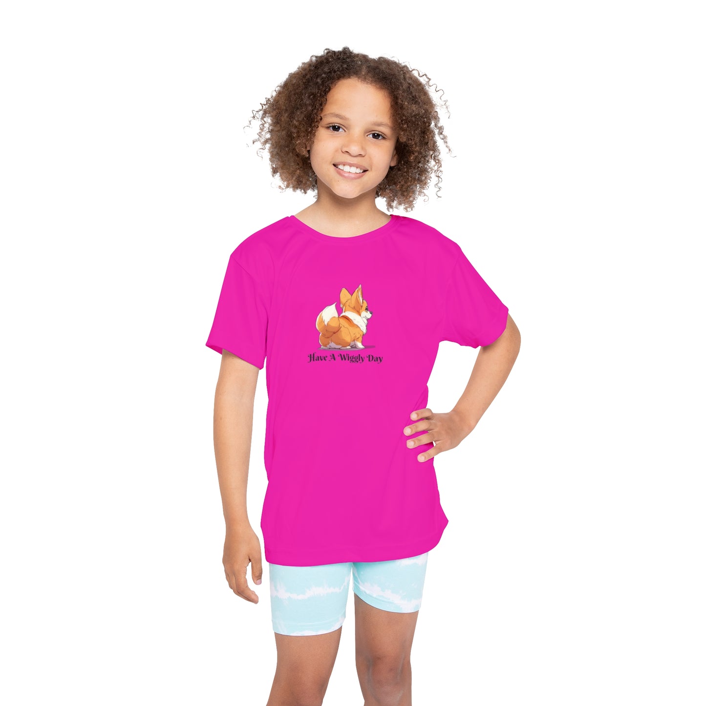 T-shirt de sport pour enfant Have a Wiggly Day rose