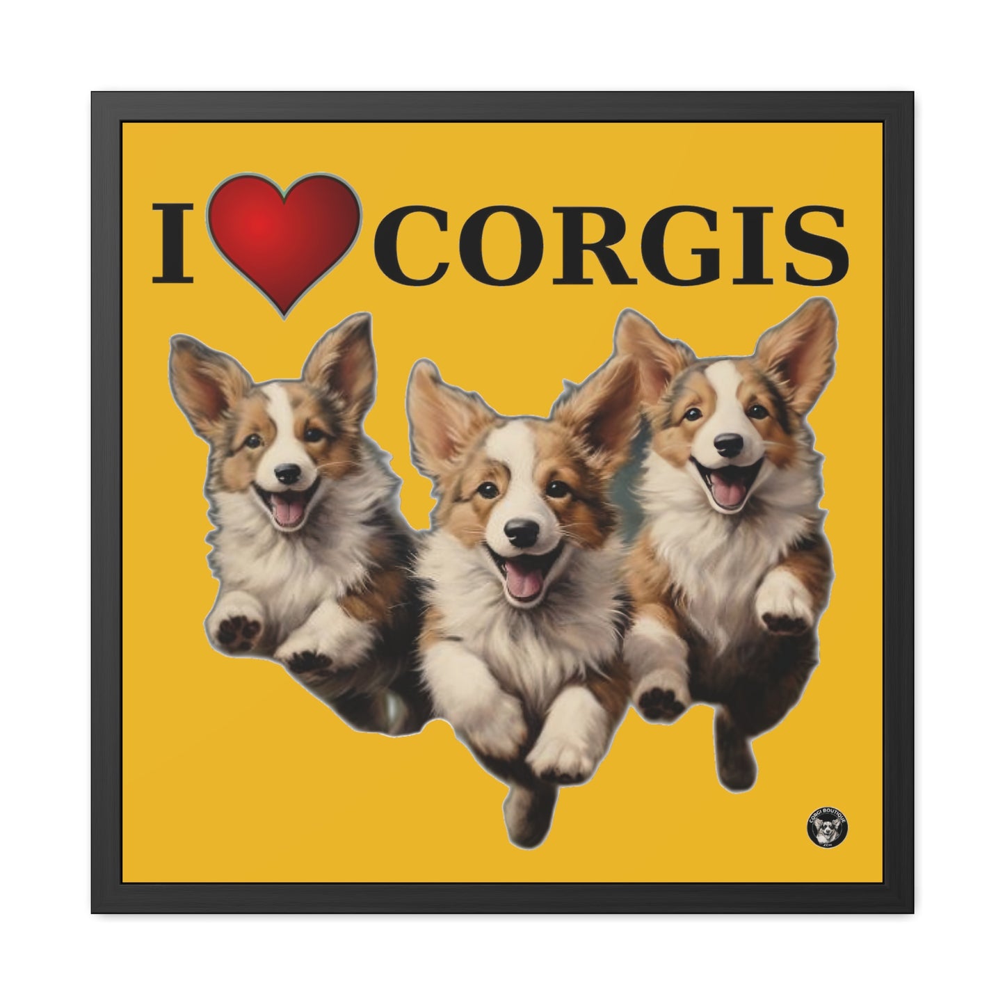 I Heart Corgis - Framed Print
