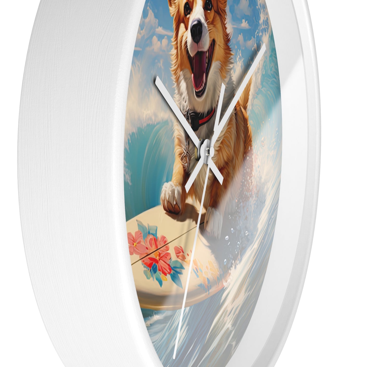 Cowabunga Corgi - Wall Clock