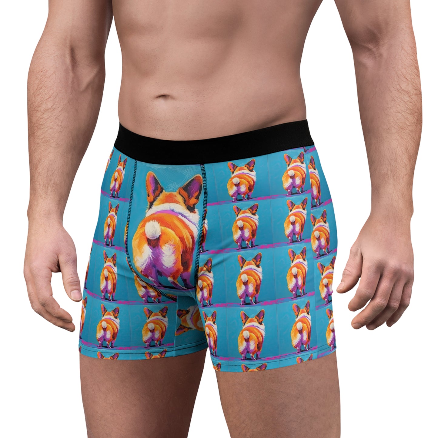 Corgi Butt Boxer Briefs in Blue