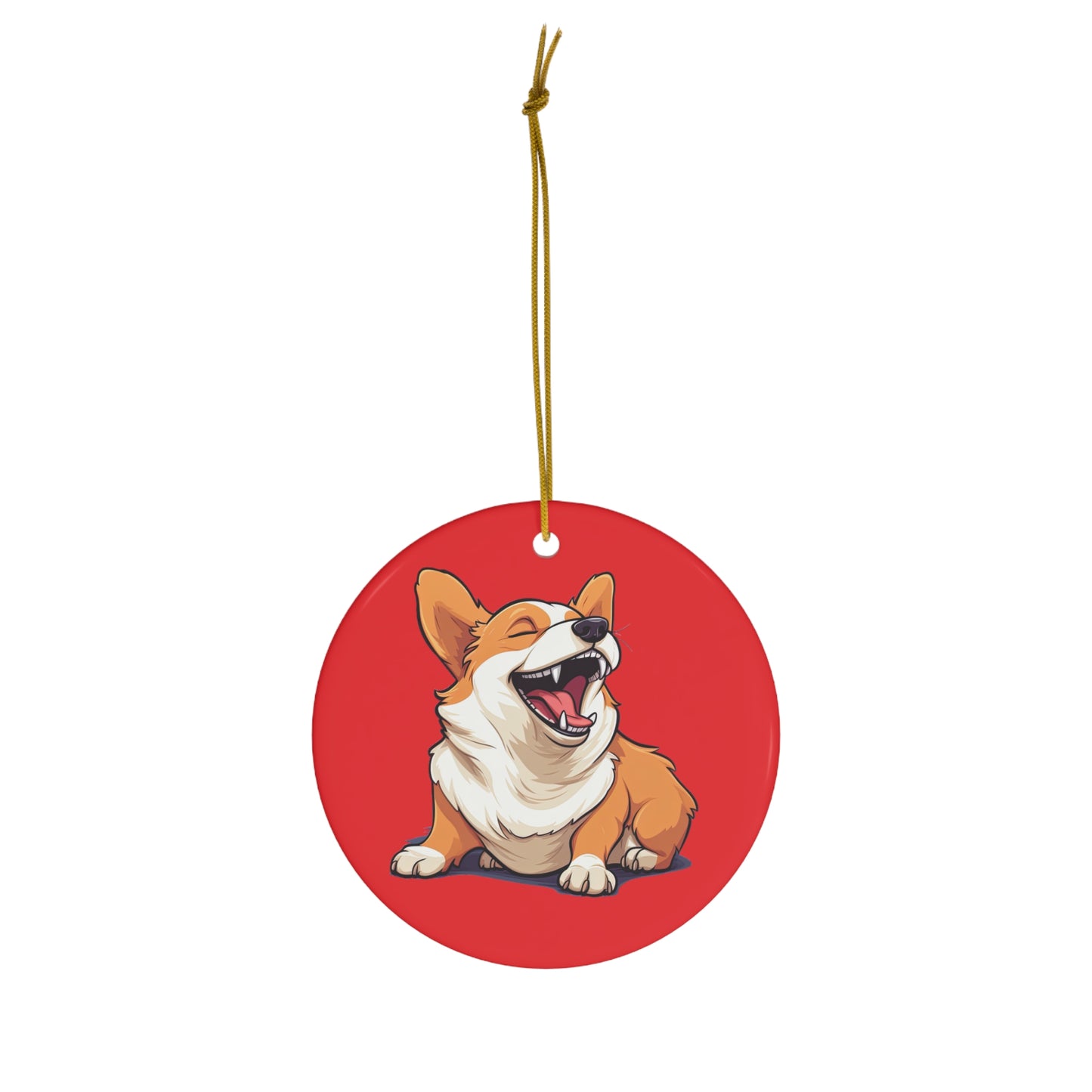 Comical Corgi - Ceramic Ornament