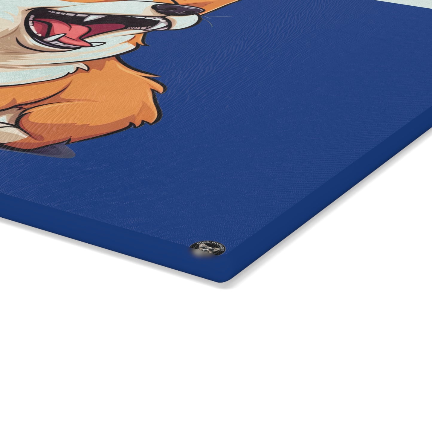 Comical Corgi - Glass Cutting Board