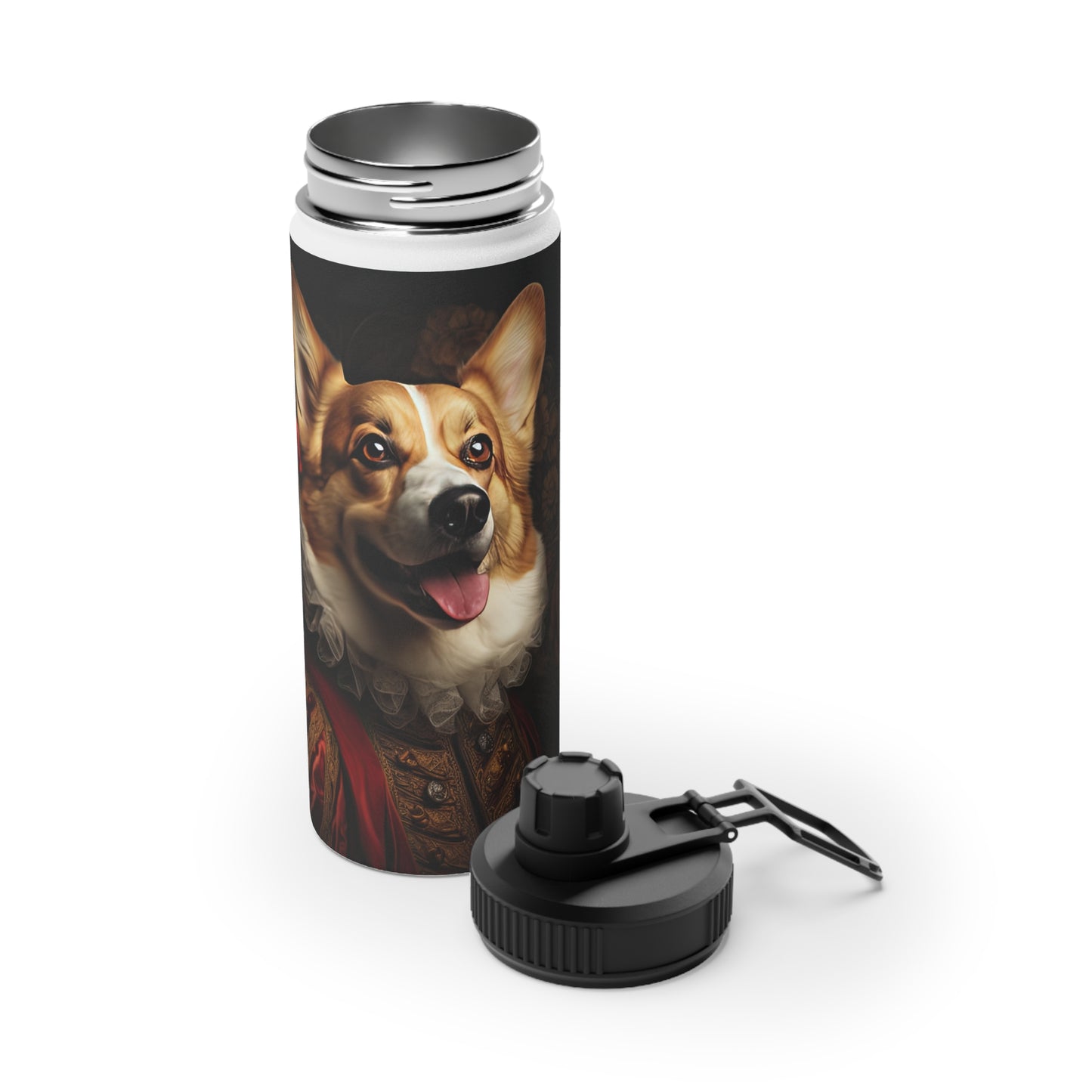 Renaissance Corgi - Water Bottle with Sport Lid