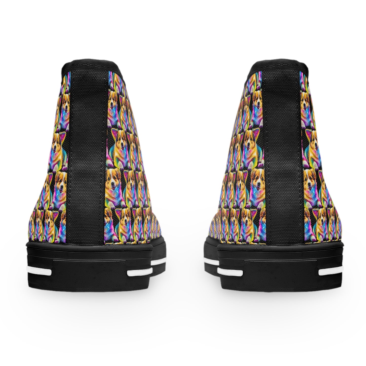Colorful Corgi Mosaic - Women's High Top Sneakers