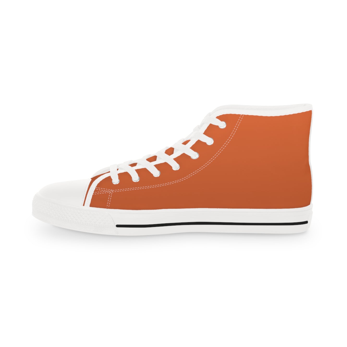 Prince Corgi Burnt Orange Men's High Top Casual Canvas Sneakers with Royal Artwork