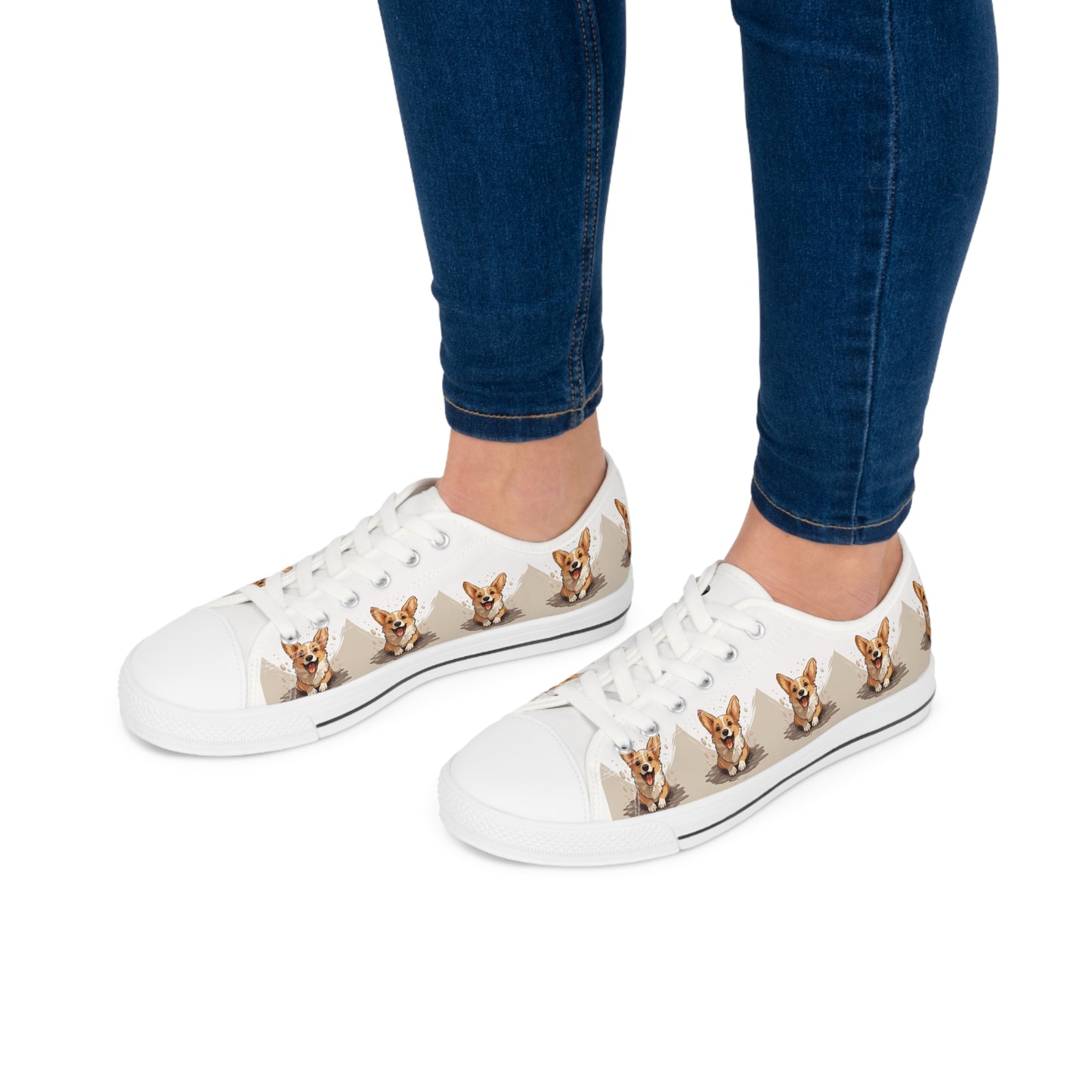Corgi Cuteness - Women's Low Top Sneakers