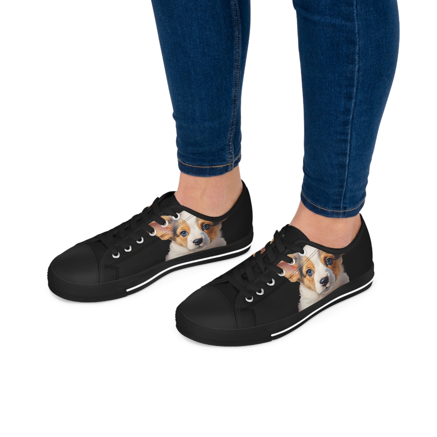 Puppy Portrait - Women's Low Top Sneakers