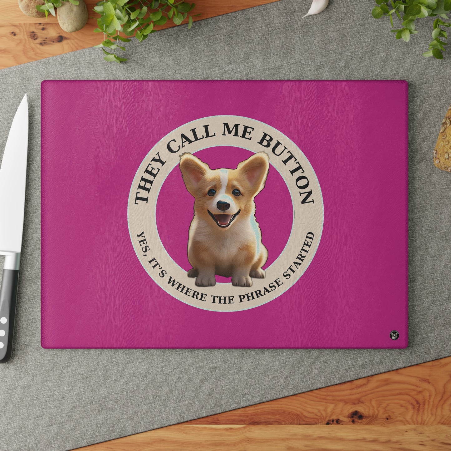 Cute as a Button - Glass Cutting Board