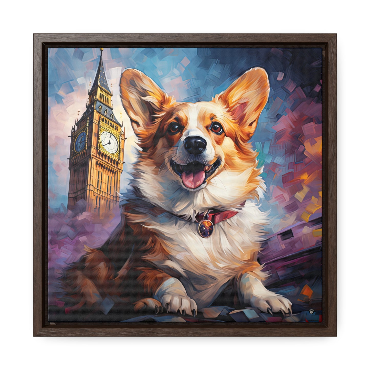 Corgi and Ben - Framed on Canvas