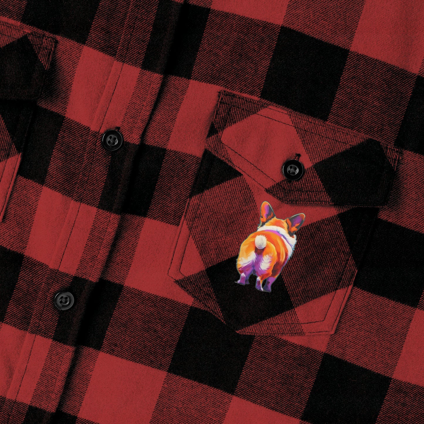 Corgi Butt - Flannel Shirt
