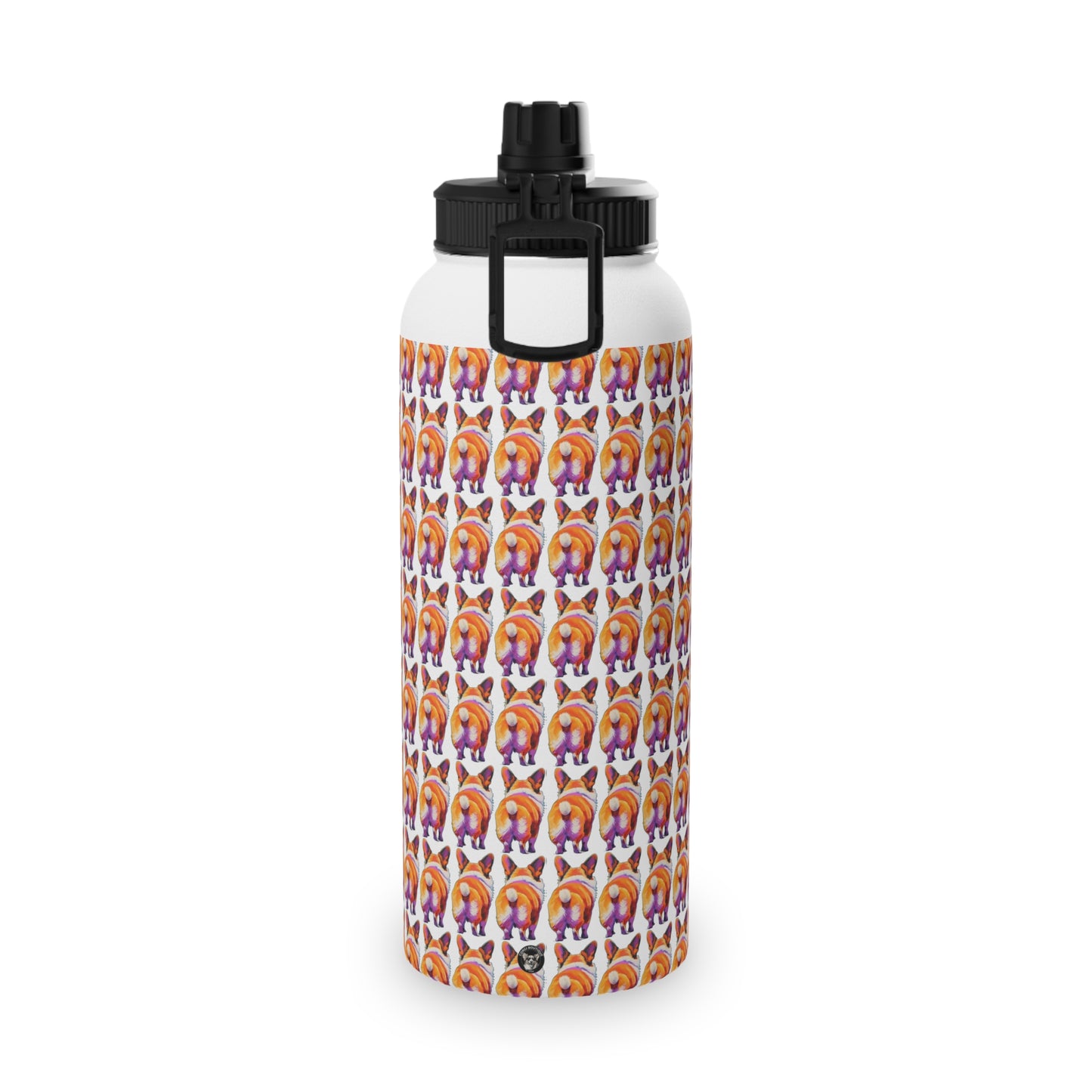 Corgi Butt Mosaic - Water Bottle with Sport Lid