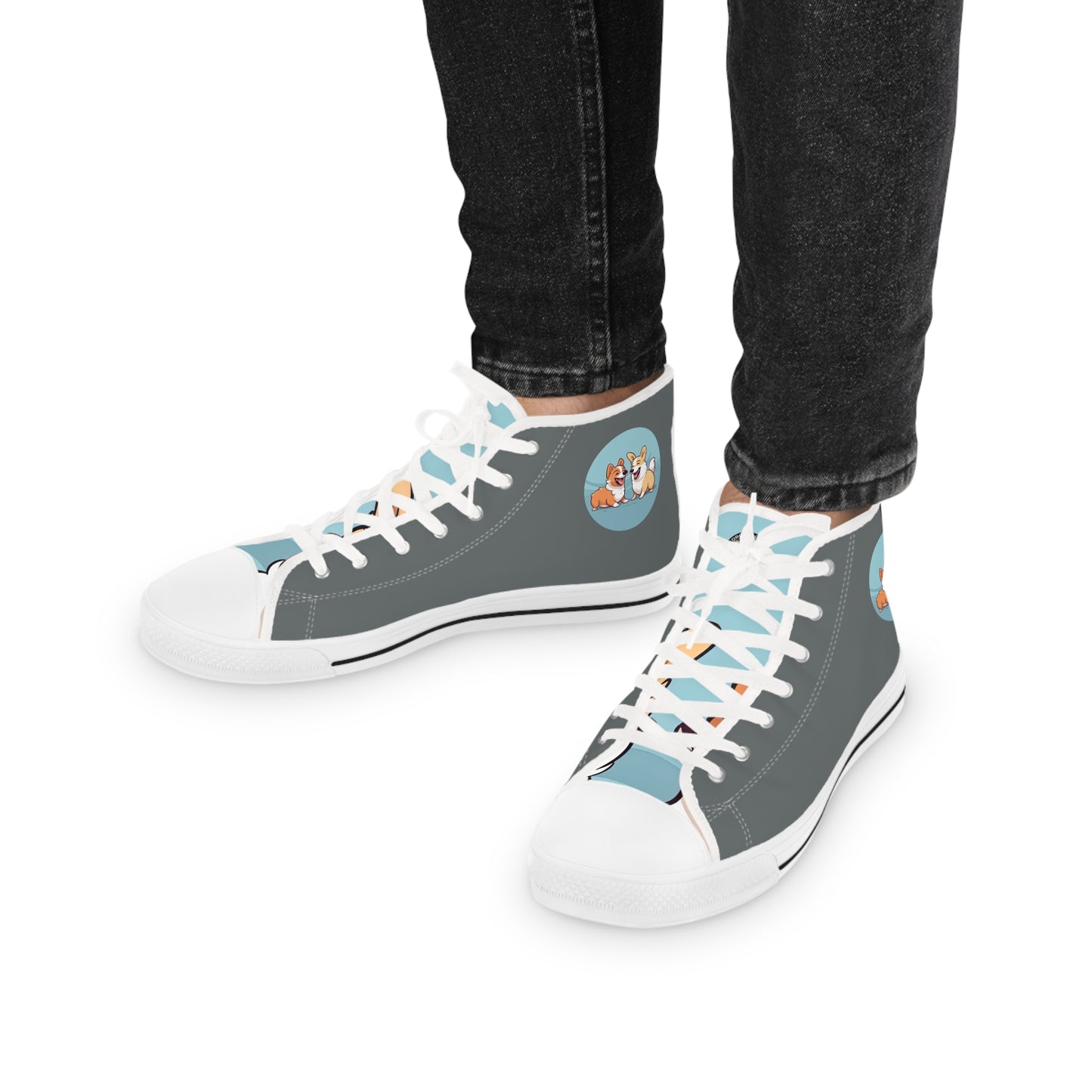 Corgi Couple - Men's High Top Sneakers