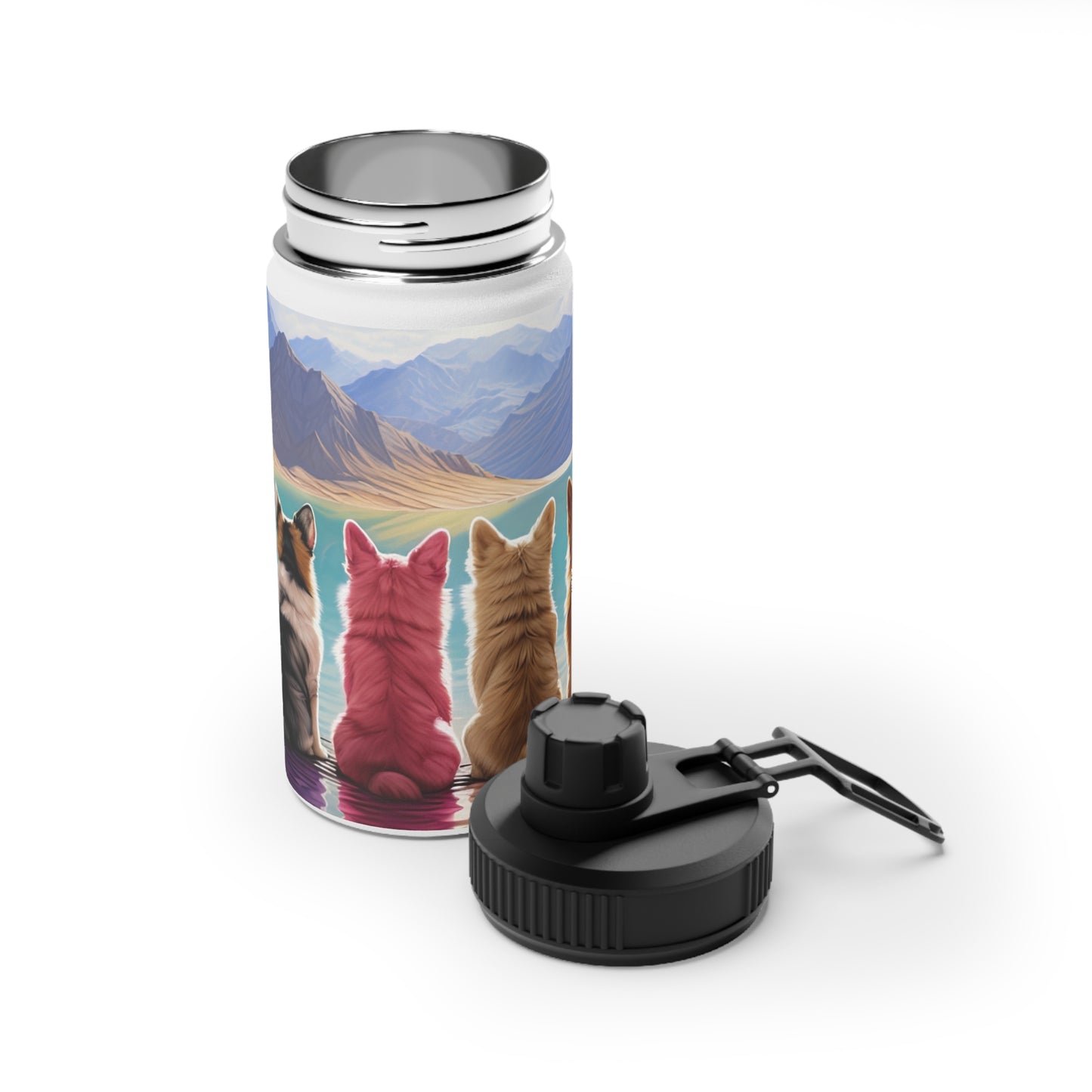 Corgi Lake - Water Bottle with Sport Lid
