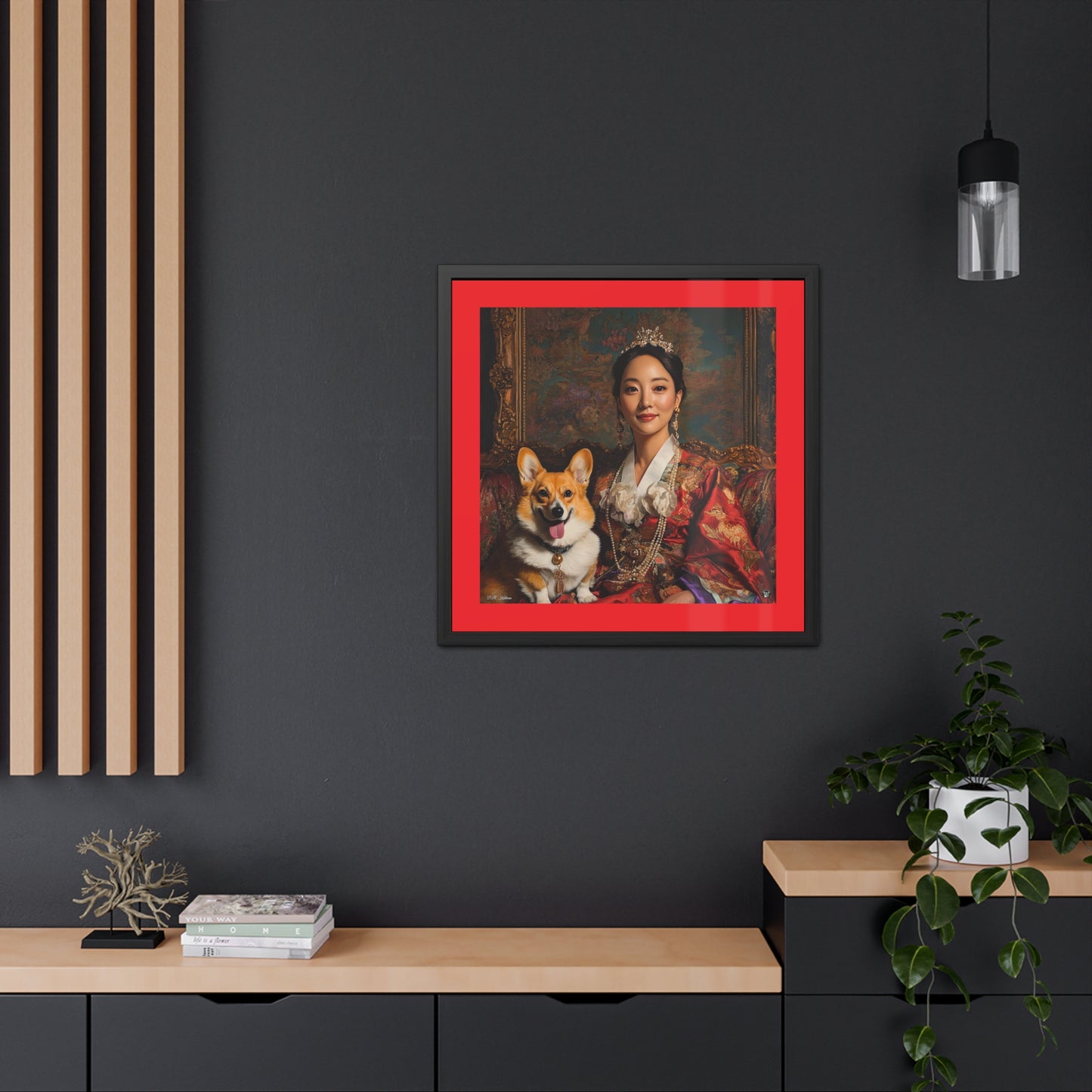 Corgi Queen Framed Print