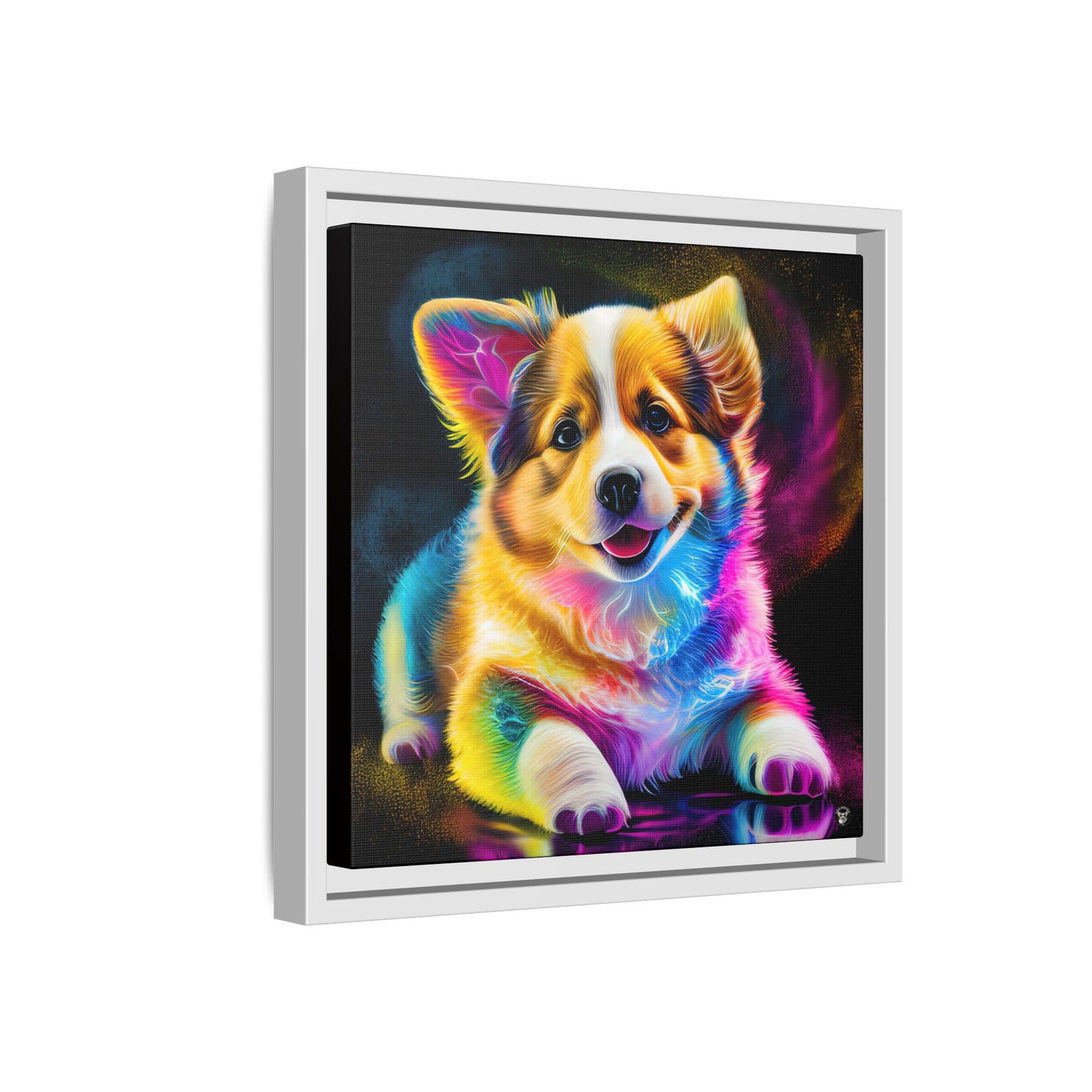 Colorful Corgi on Canvas