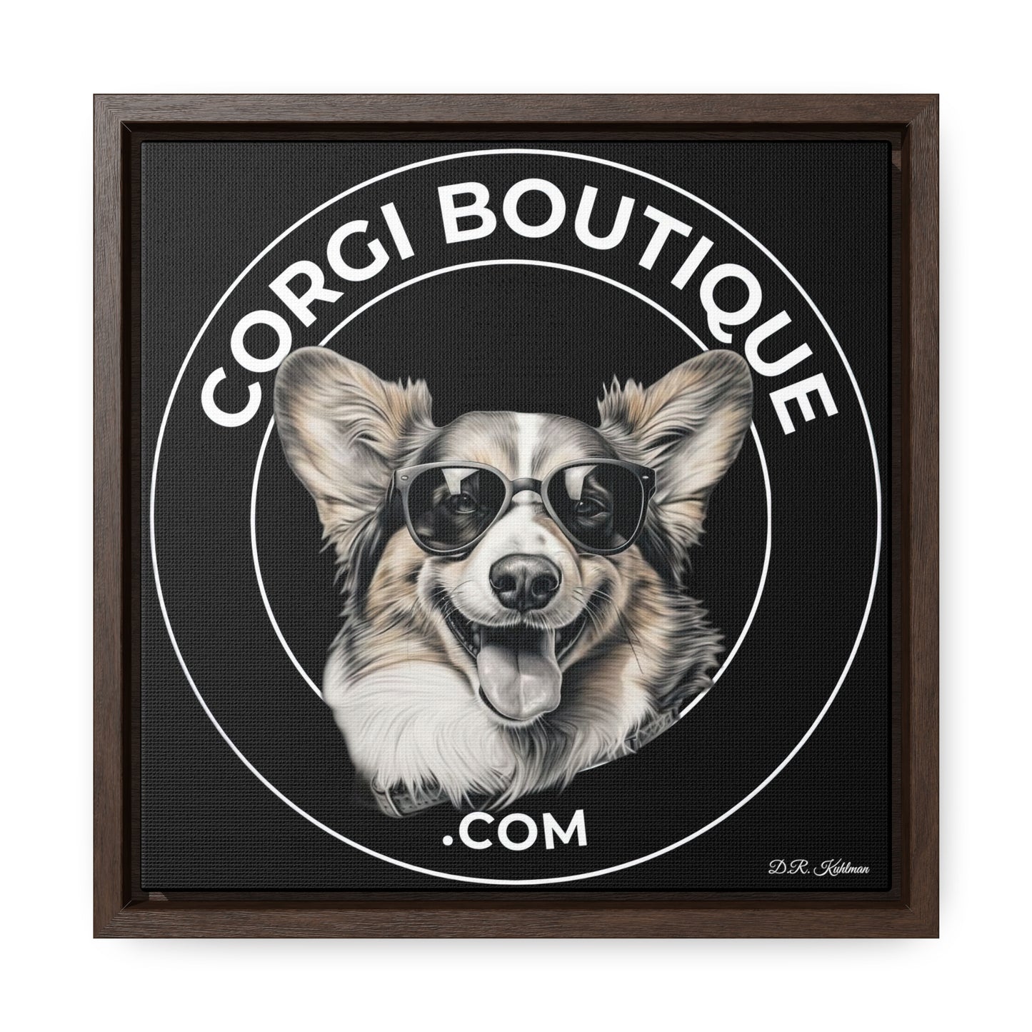 Corgi Boutique - Framed on Canvas