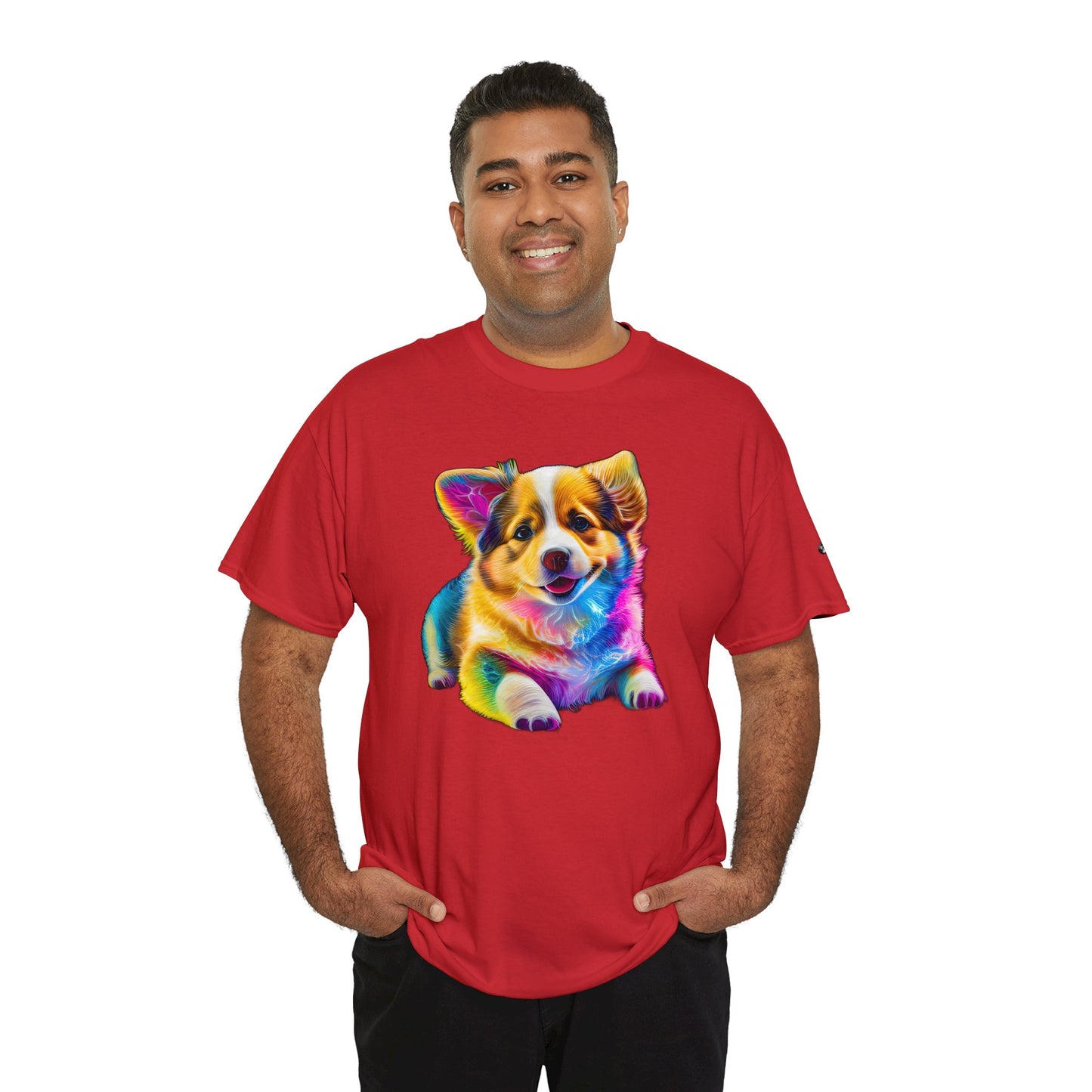 Colorful Corgi - Unisex Heavy Cotton Tee