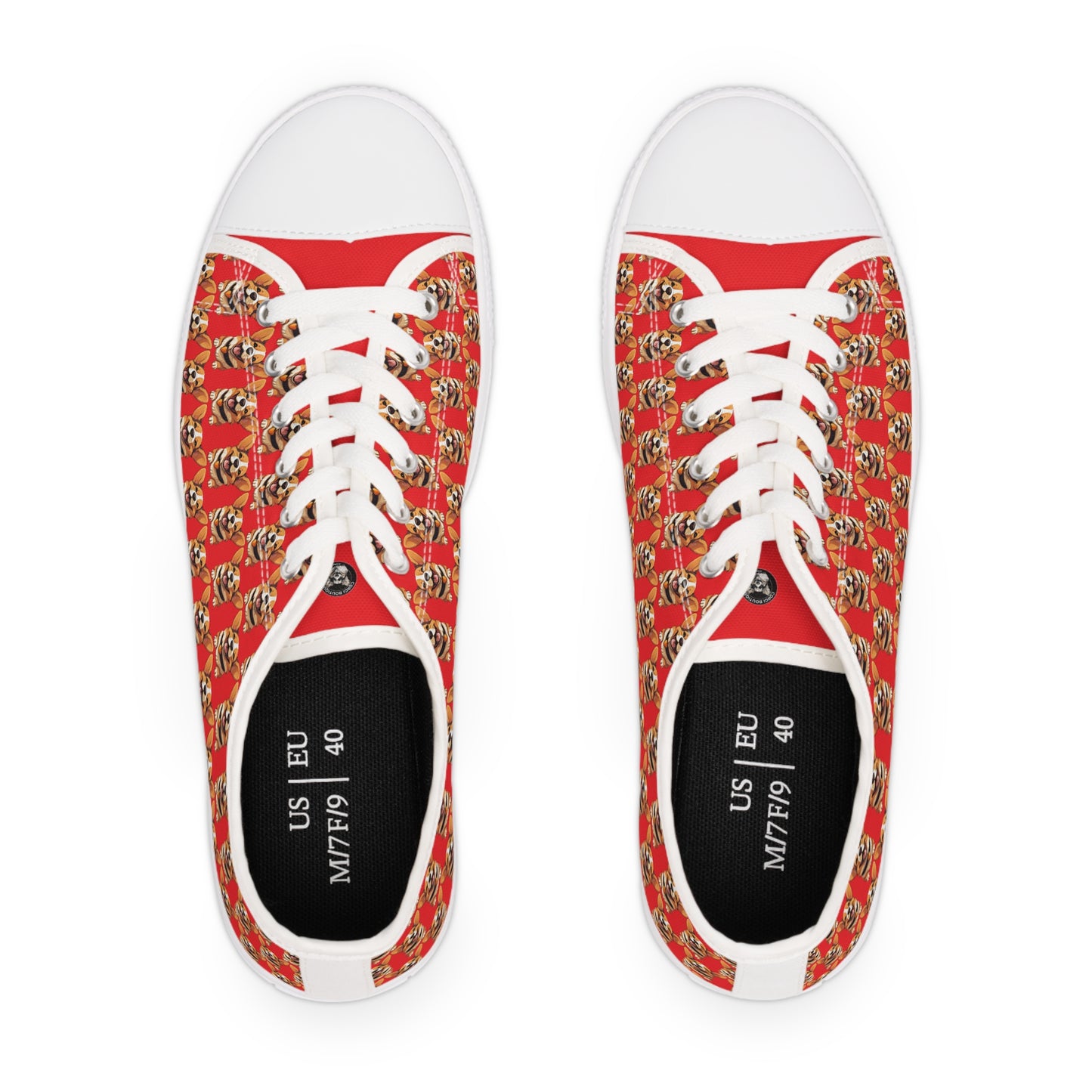 Puppy Love Mosaic - Women's Low Top Sneakers