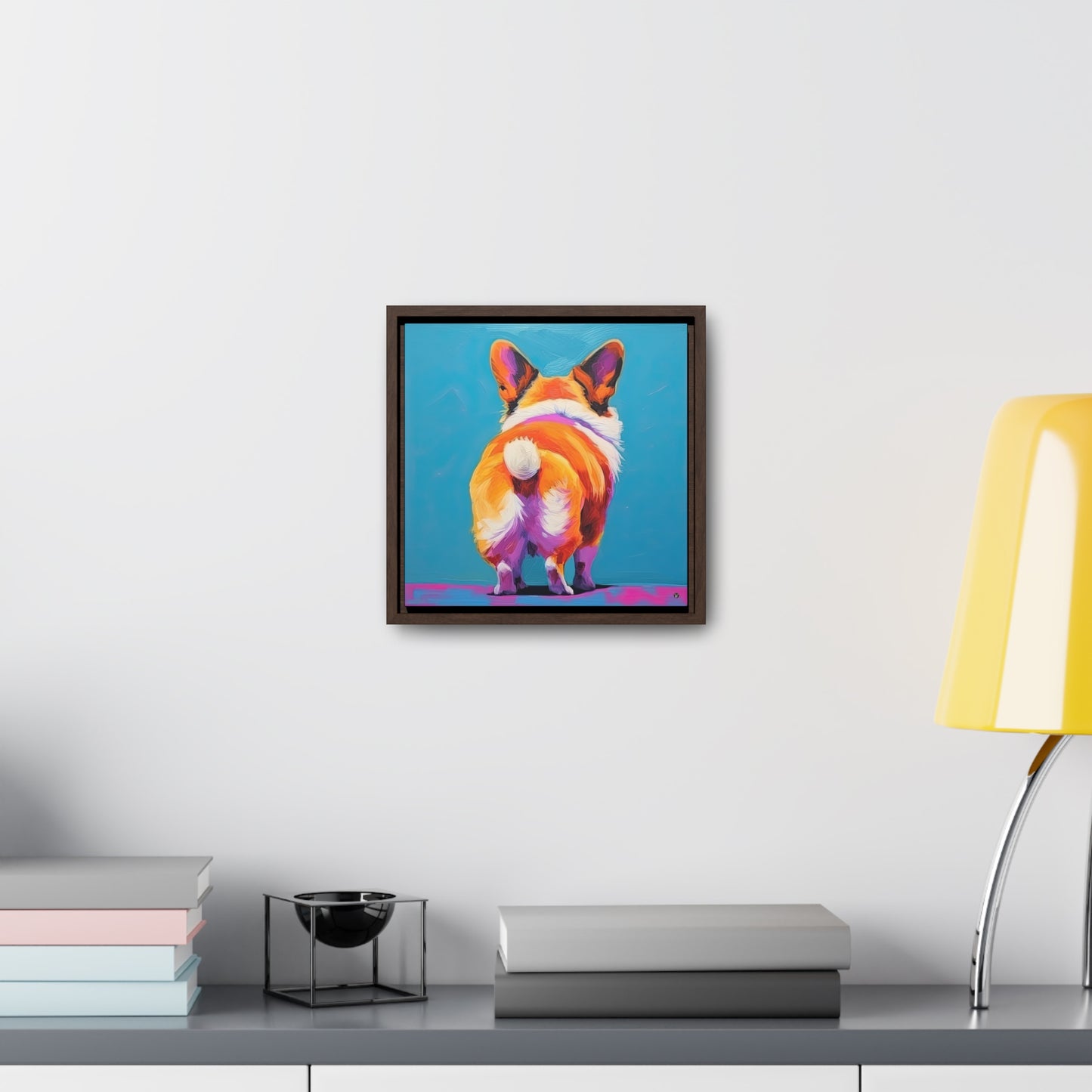 Corgi Butt - Framed on Canvas