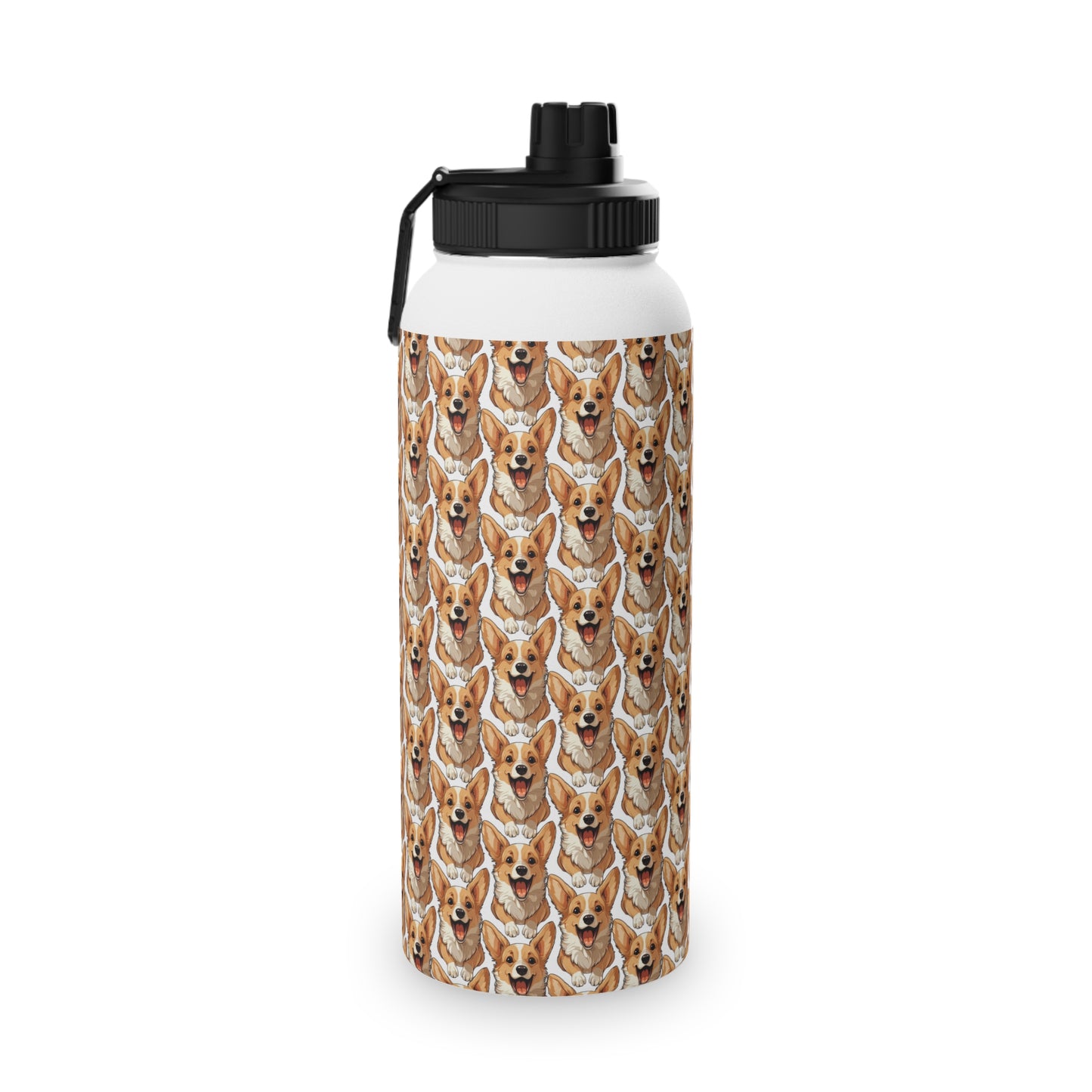 Corgi Cuteness Mosaic - Water Bottle with Sport Lid