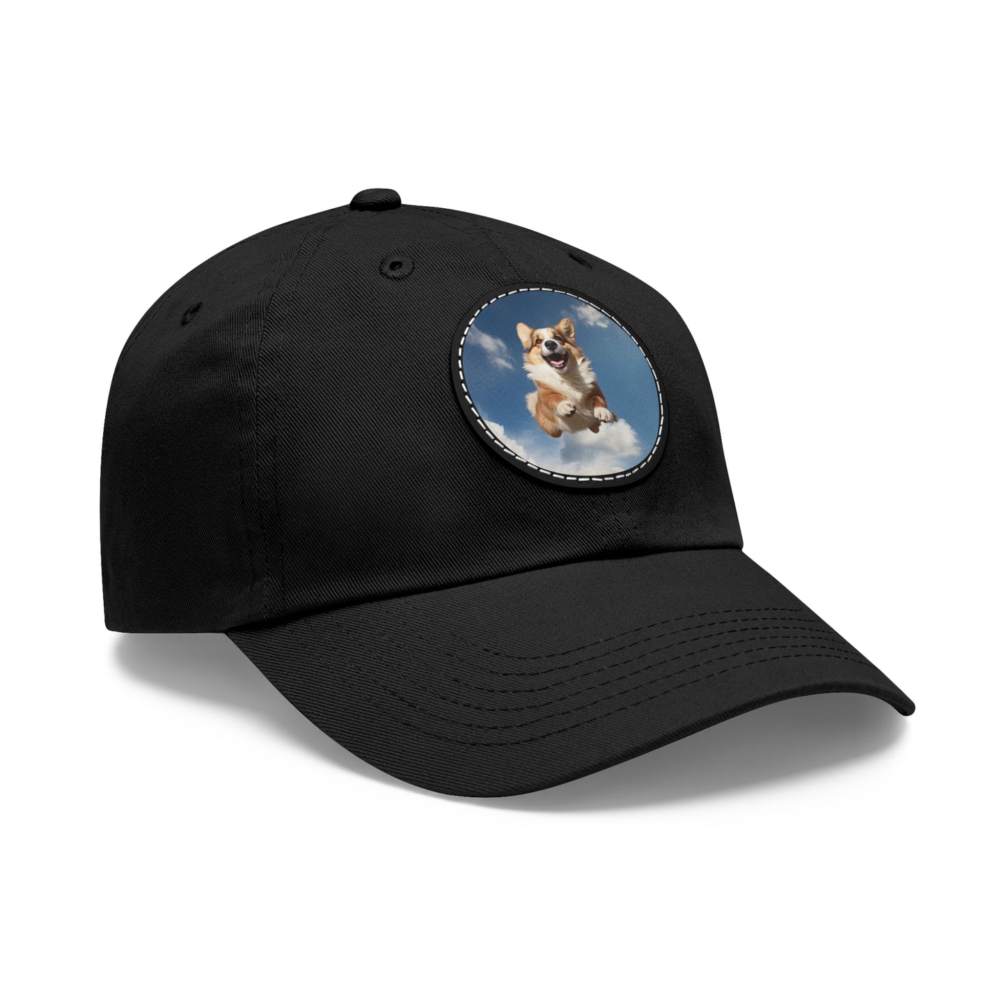 Flying Corgi - Cap with Leather Patch