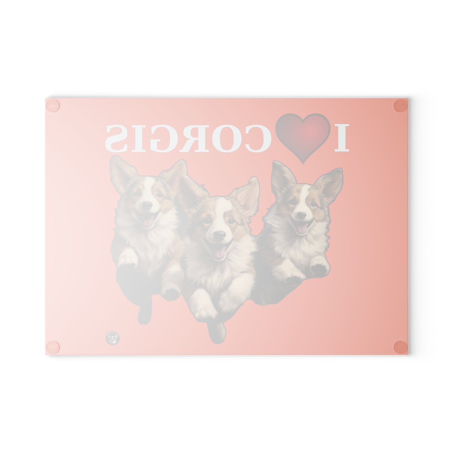 I Heart Corgis - Glass Cutting Board