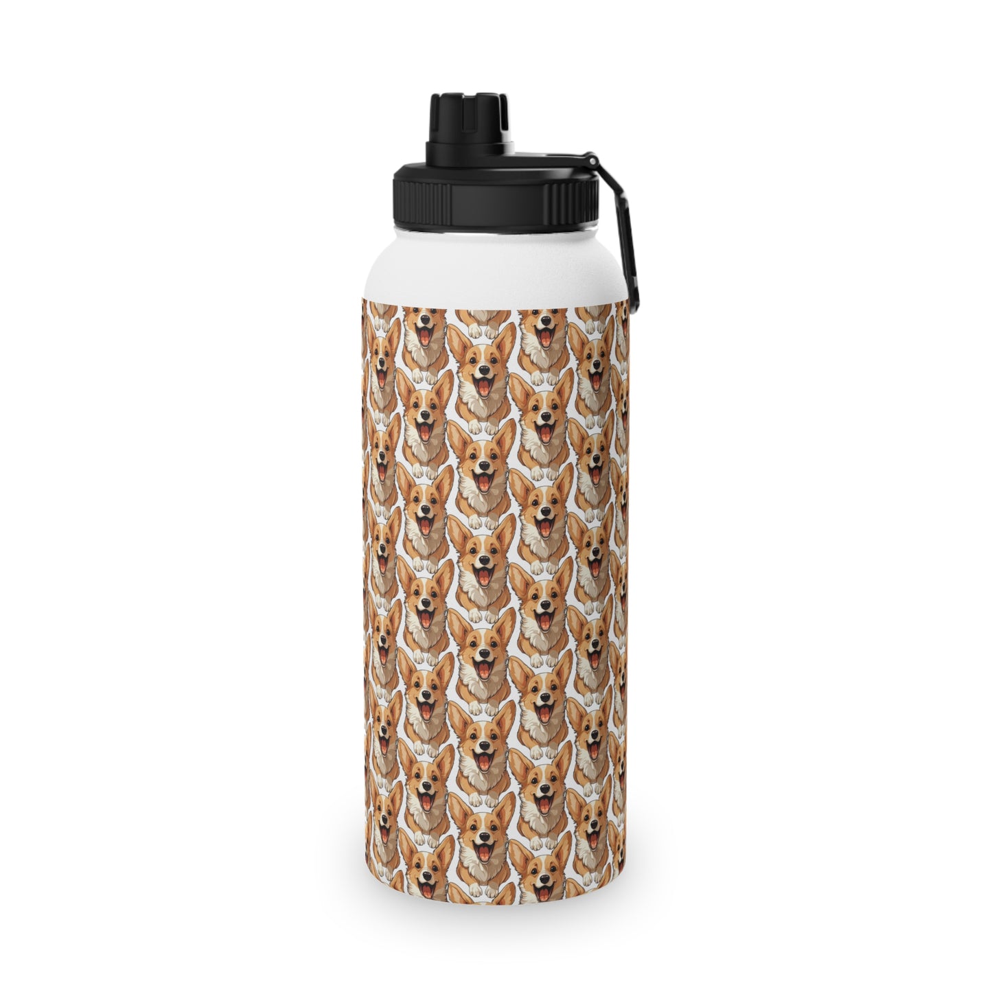 Corgi Cuteness Mosaic - Water Bottle with Sport Lid