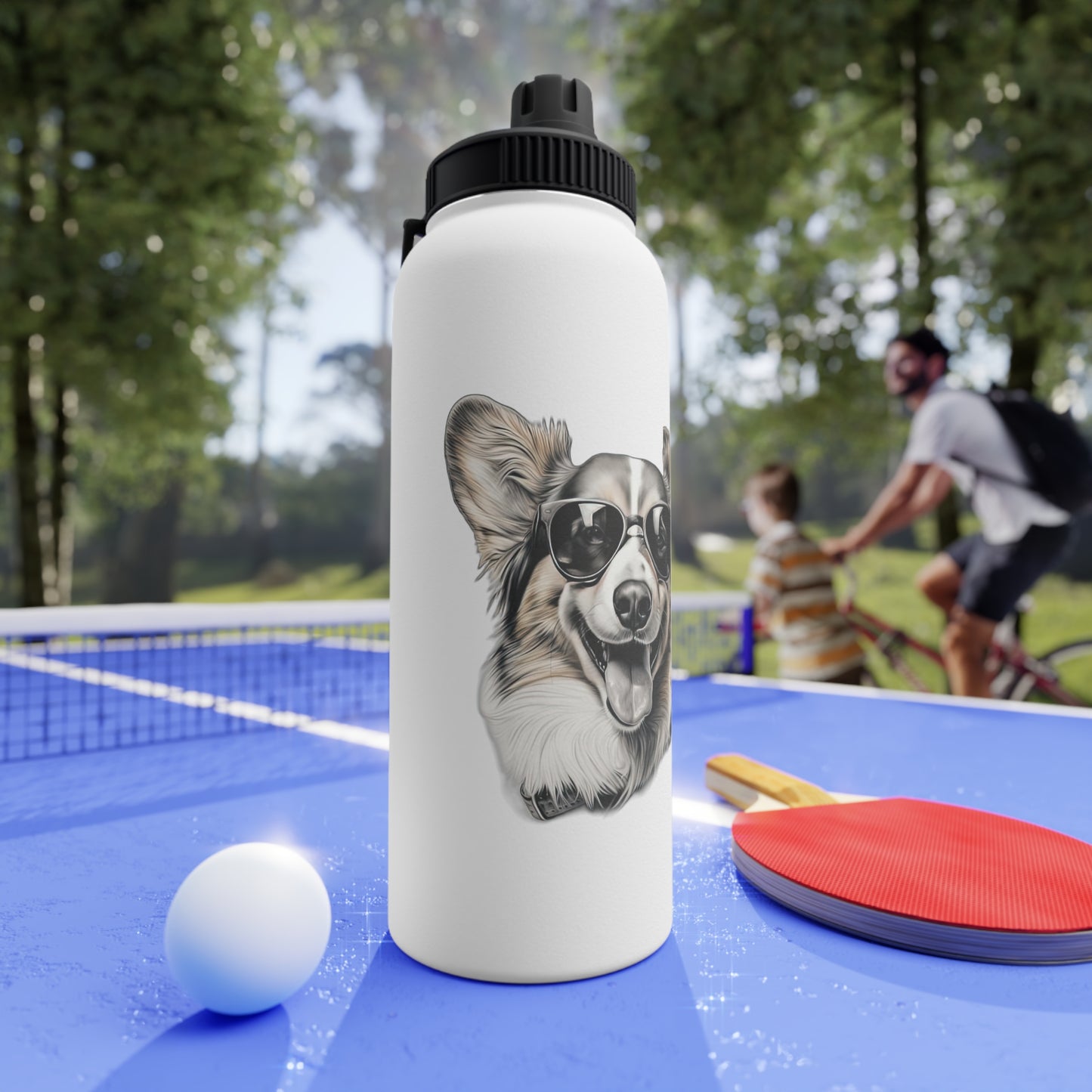 Corgi Cool - Water Bottle with Sport Lid