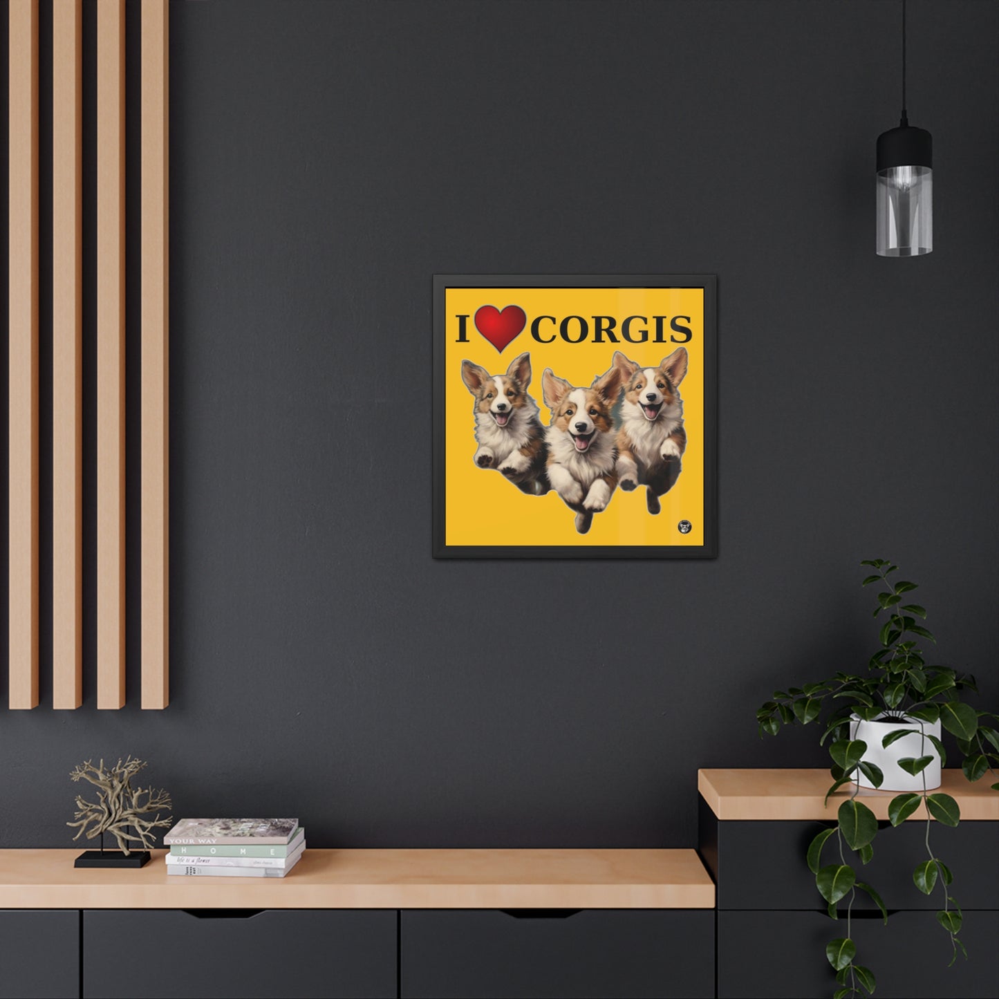 I Heart Corgis - Framed Print