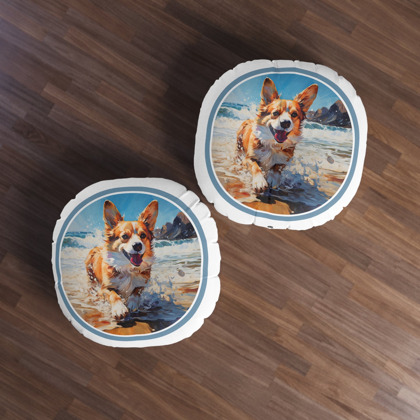 Coastal Corgi - Floor Pillow