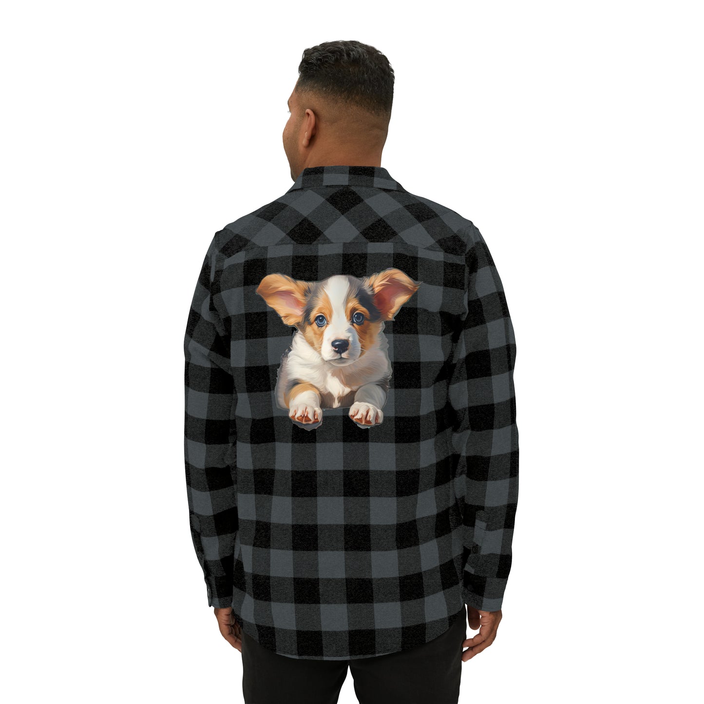 Puppy Portrait - Flannel Shirt