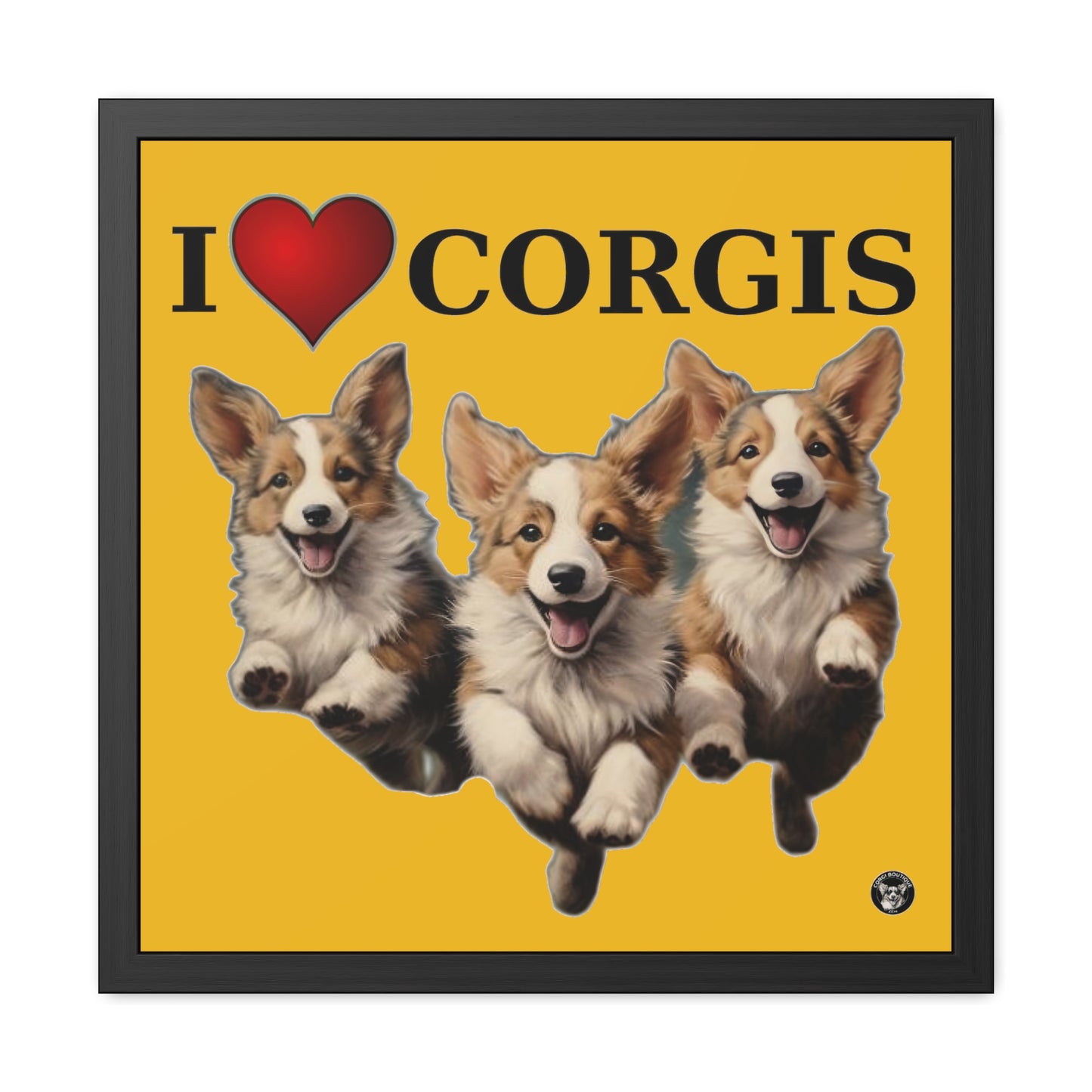 I Heart Corgis - Framed Print