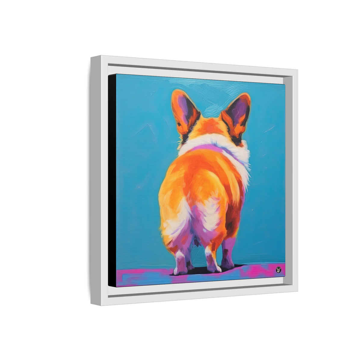 Corgi Butt on Canvas - Exclusive Framed Print