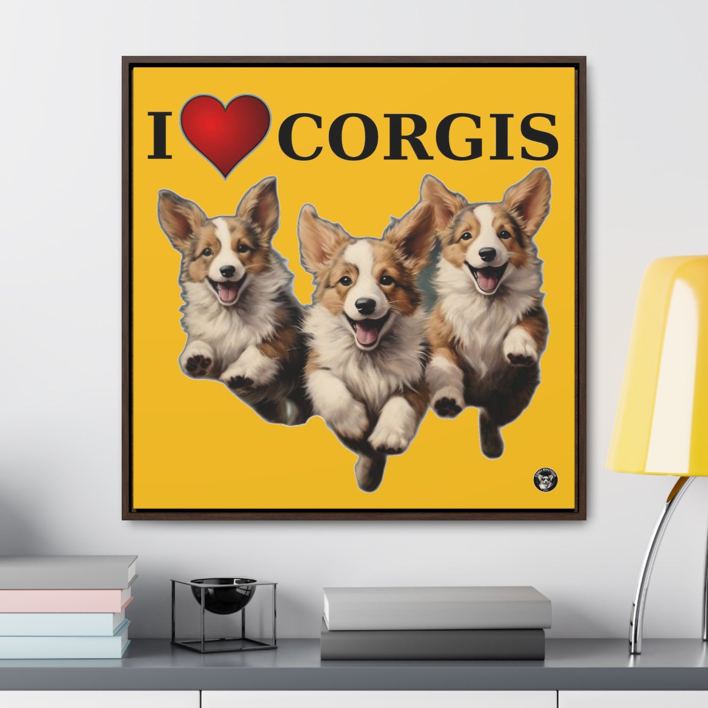 I Heart Corgis - Framed on Canvas
