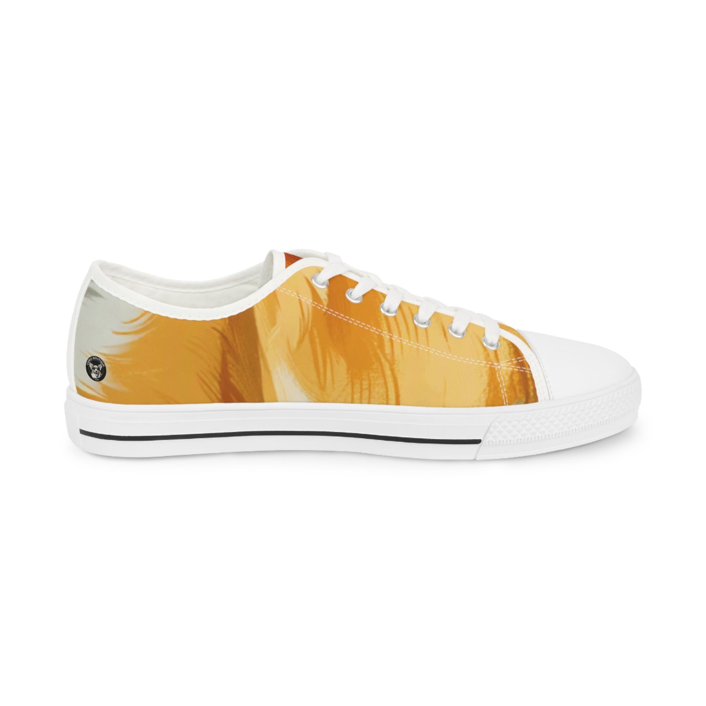 Hello Corgi Portrait Men’s Golden Fur Casual Canvas Low Top Sneakers