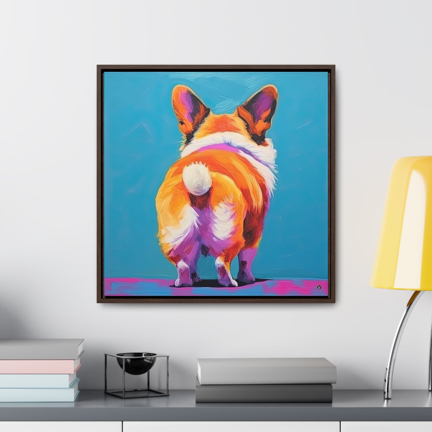Corgi Butt - Framed on Canvas