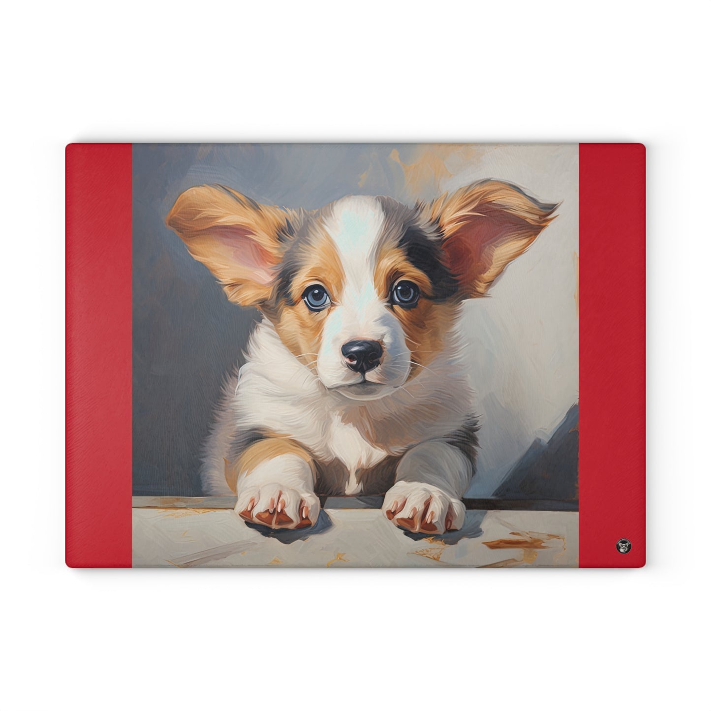 Puppy Portrait - Glass Cutting Board