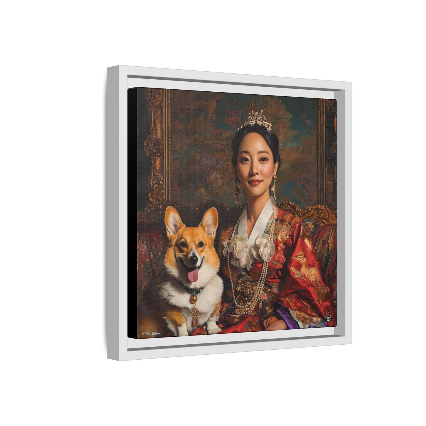 Corgi Queen on Canvas