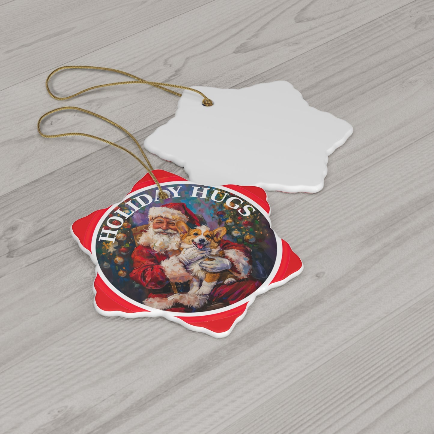 Holiday Hugs - Ceramic Ornament