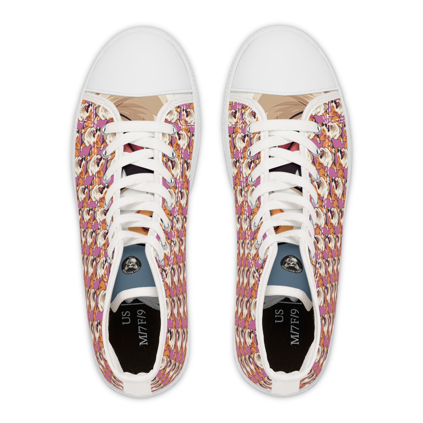 Comical Corgi Mosaic - Women's High Top Sneakers