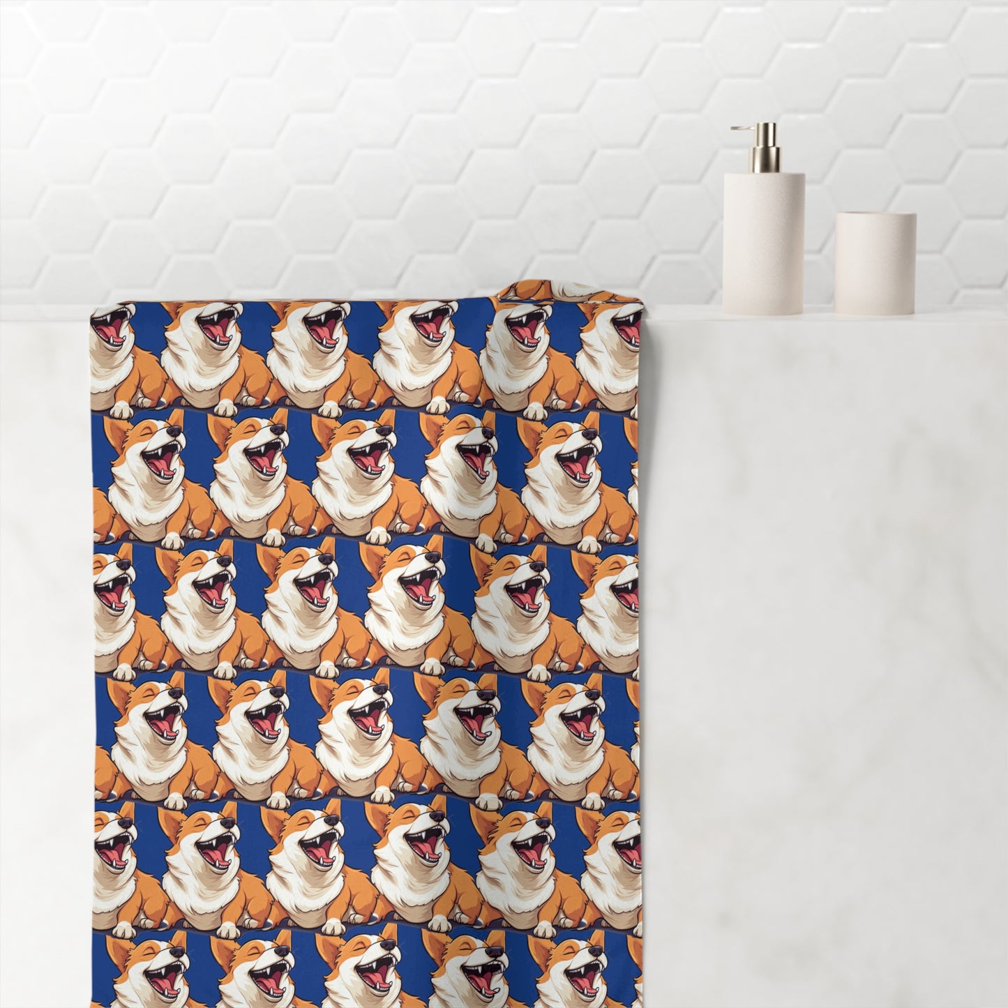 Comical Corgi Mosaic - Bath Towel