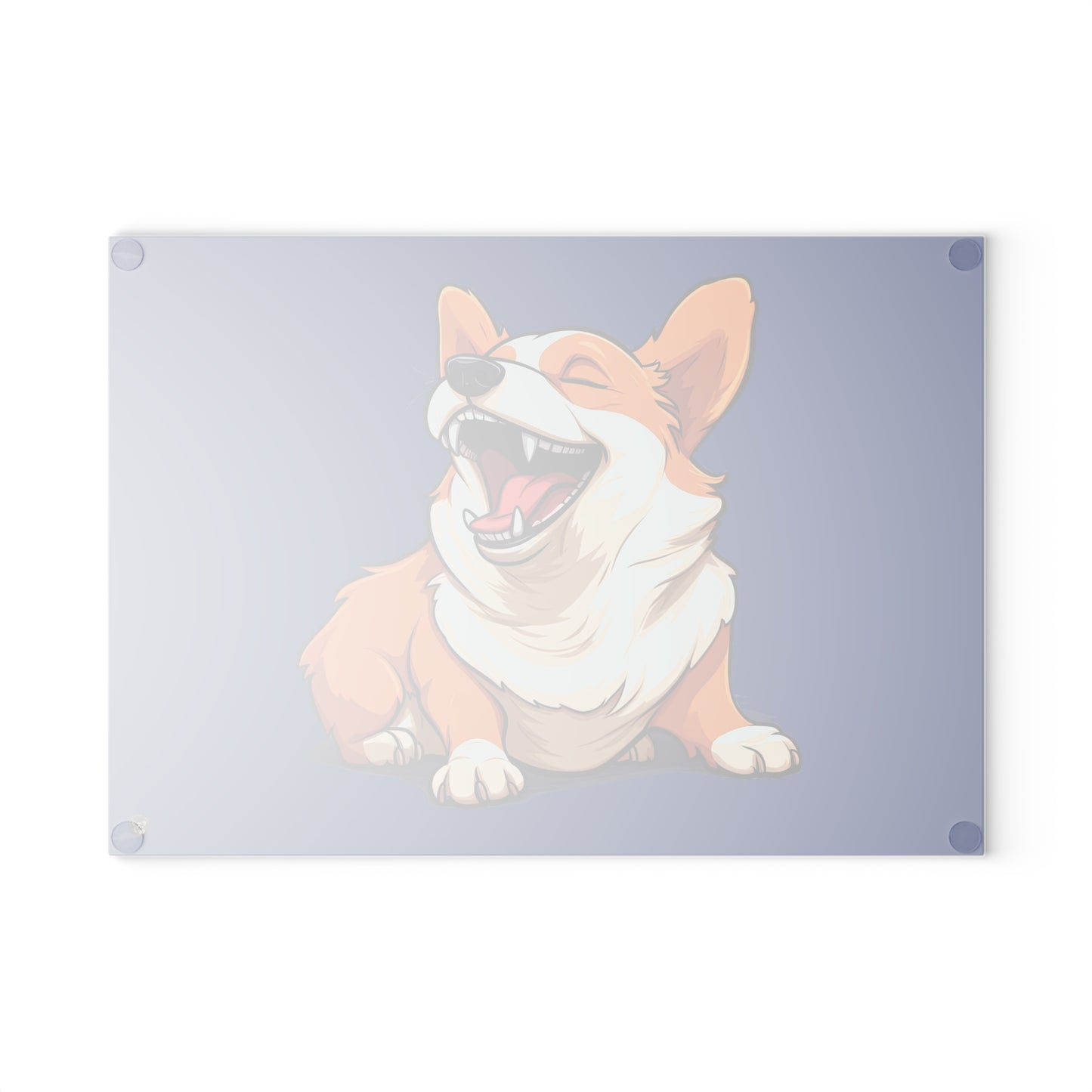 Comical Corgi - Glass Cutting Board