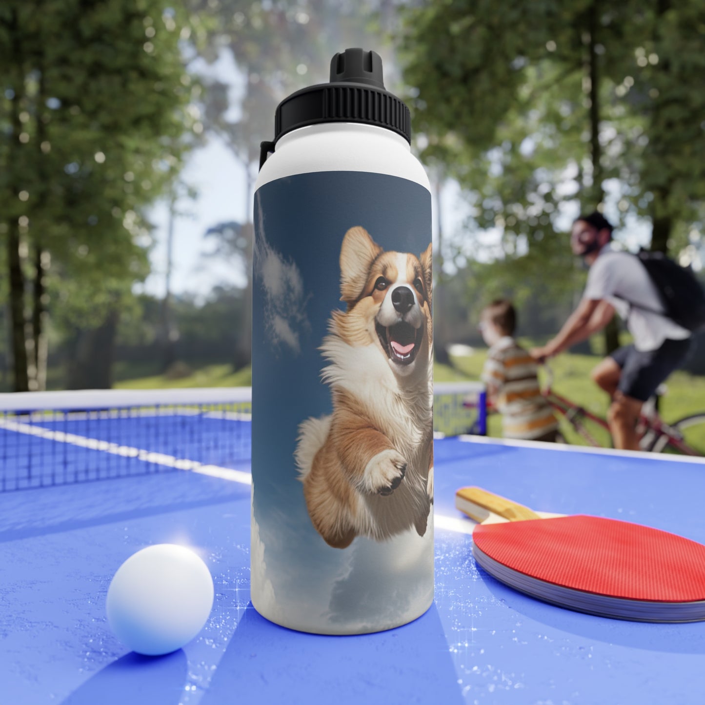 Super Corgi - Water Bottle with Sport Lid