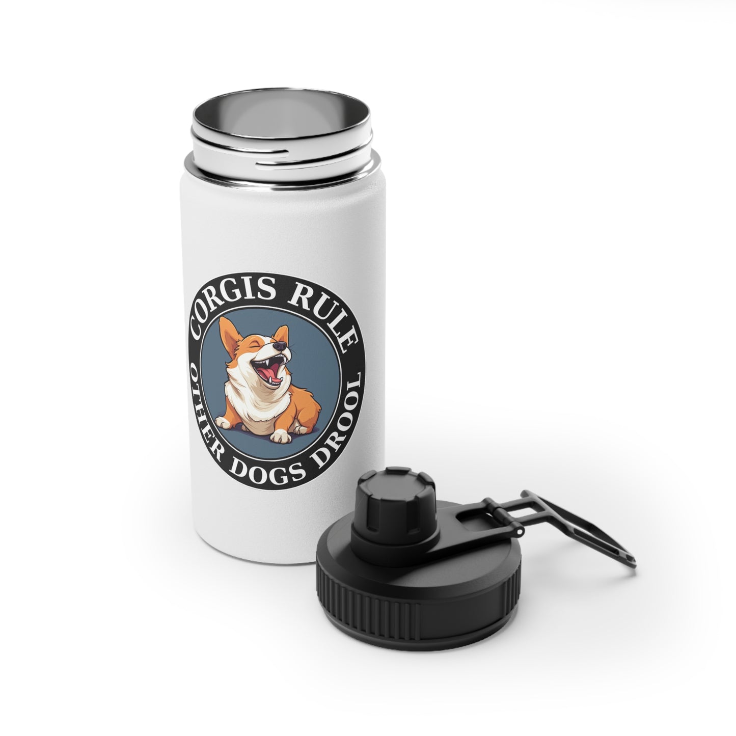 Corgis Rule...Other Dogs Drool - Water Bottle with Sport Lid