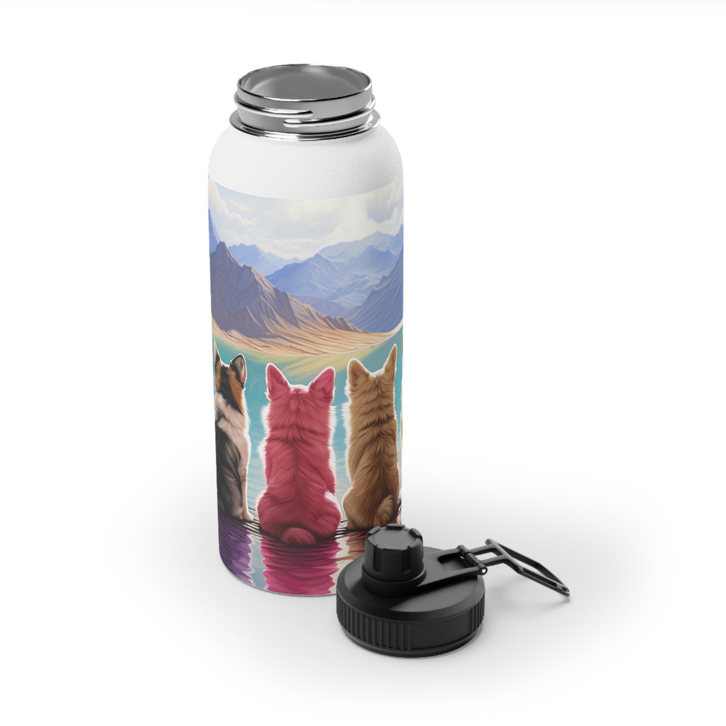 Corgi Lake - Water Bottle with Sport Lid