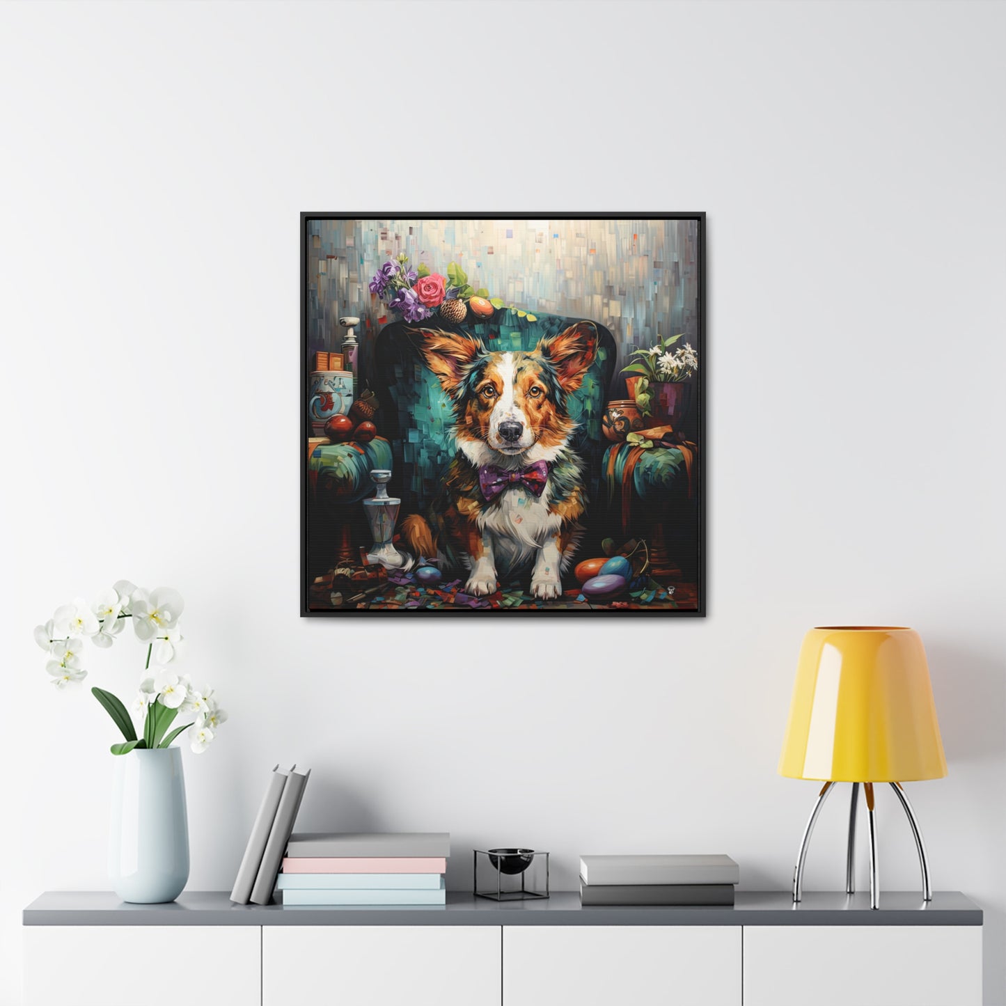 Formal Corgi - Framed on Canvas