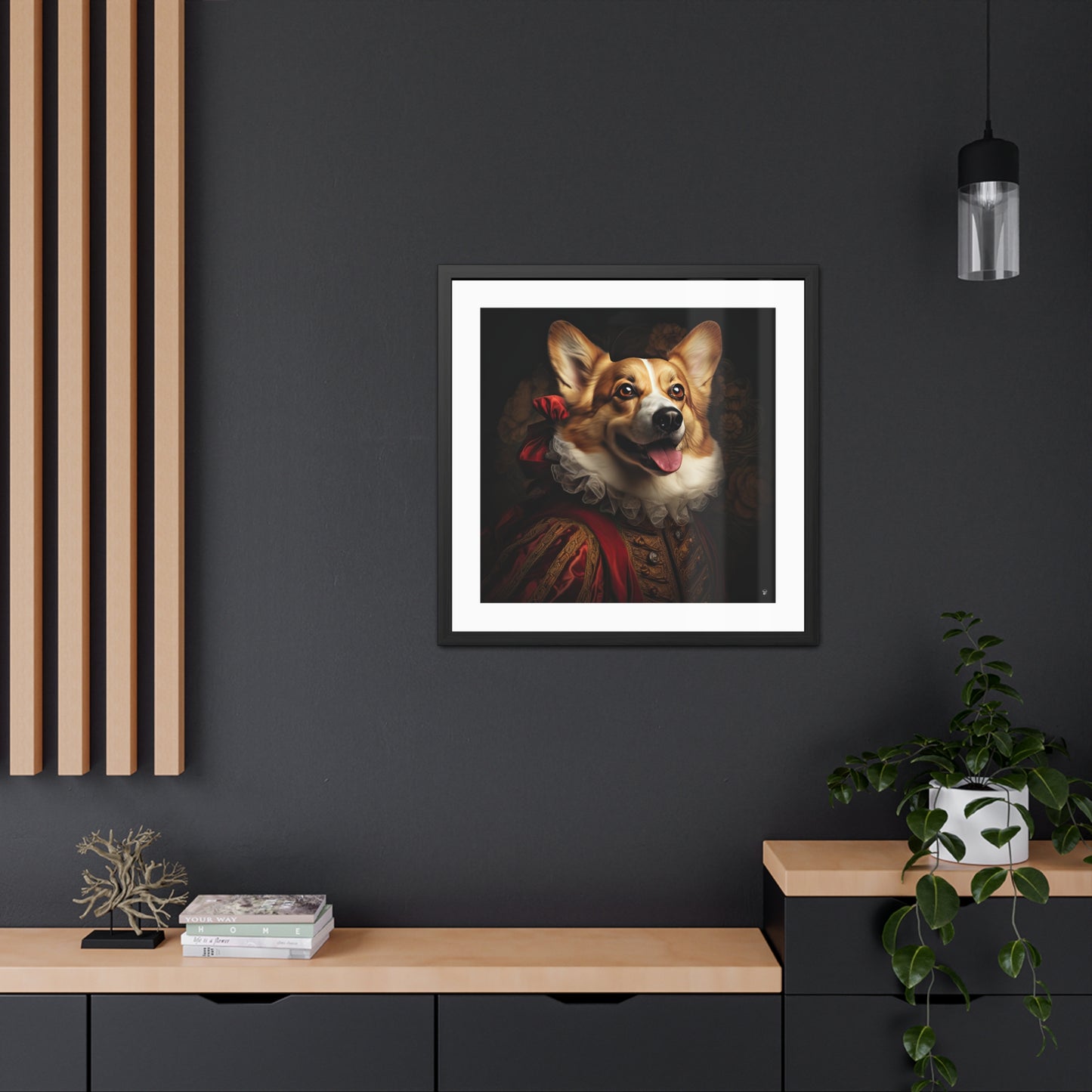 Gravure encadrée Corgi Renaissance